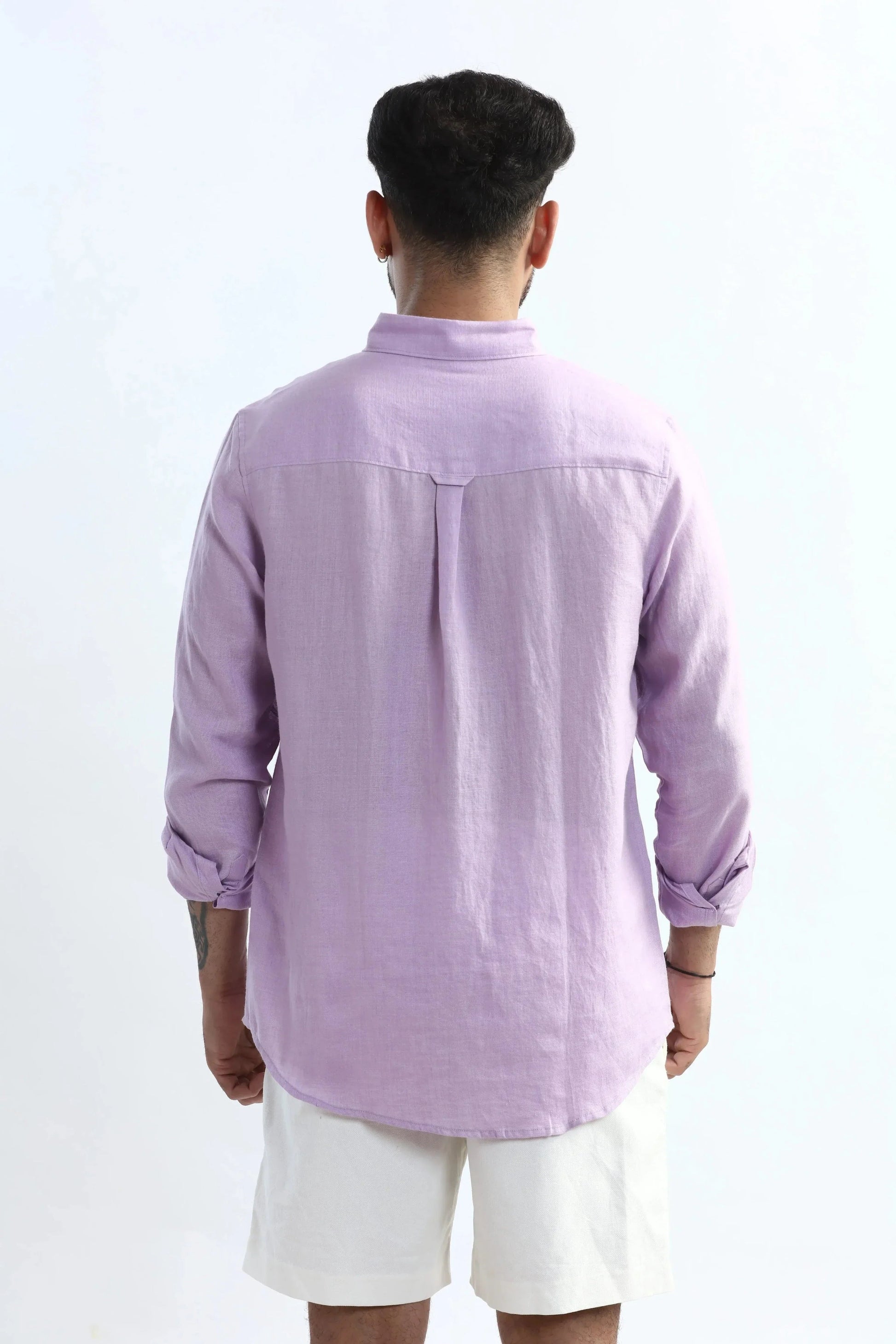 Xkind 100% Pure Linen Lavender Button Down Casual Shirt  Grab2Buy Xkind Grab2Buy