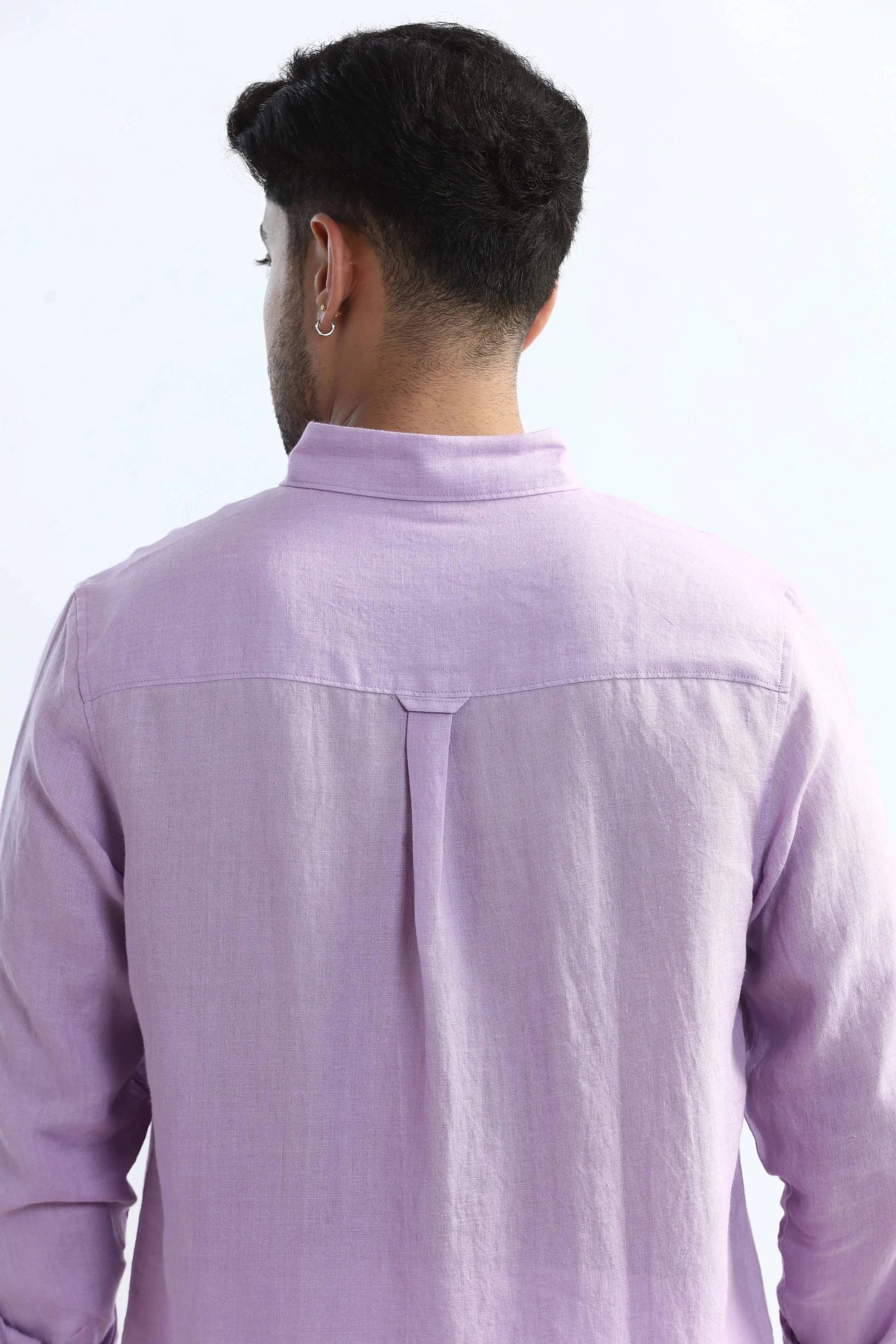 Xkind 100% Pure Linen Lavender Button Down Casual Shirt  Grab2Buy Xkind Grab2Buy