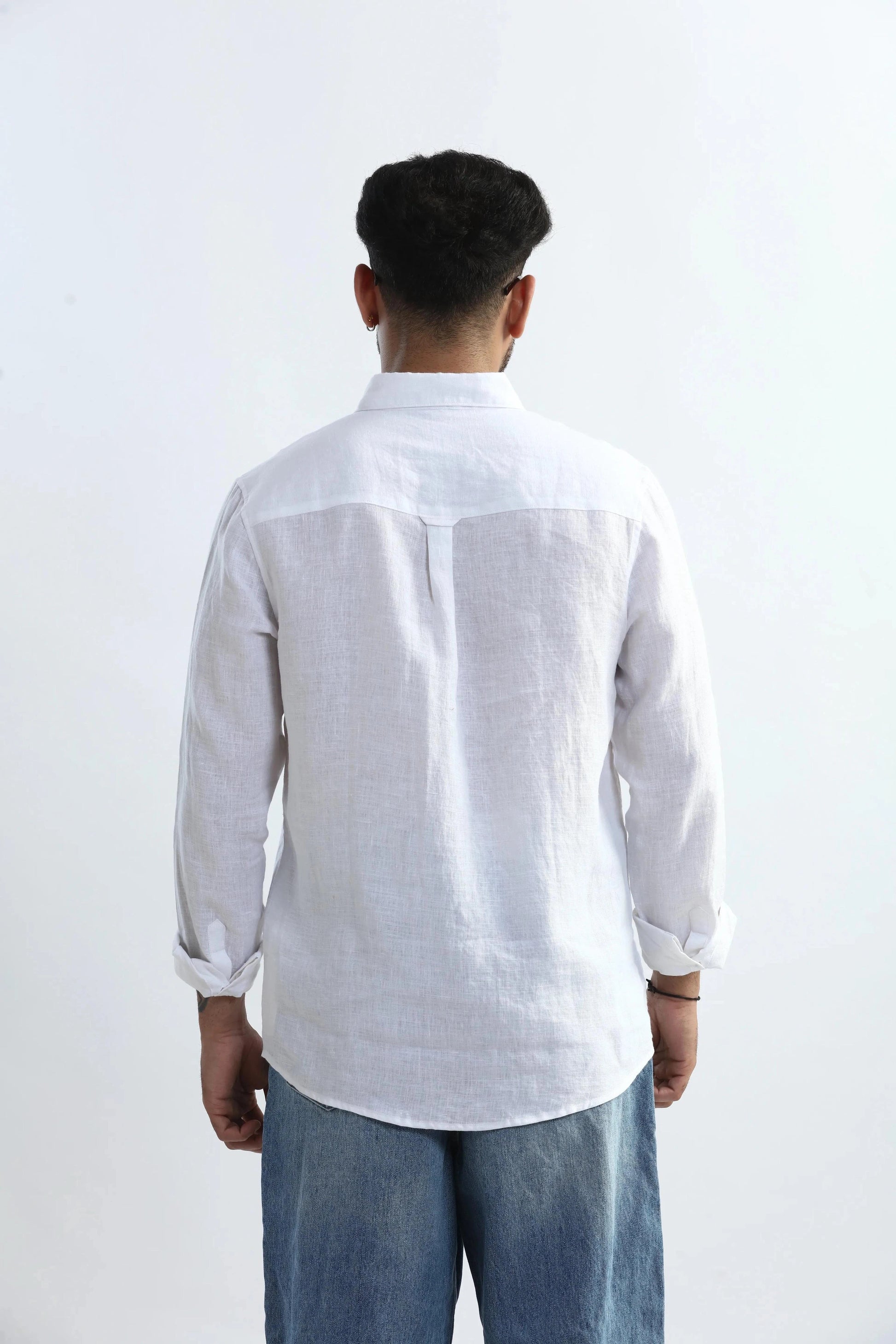 Xkind 100% Pure Linen White Button Down Casual Shirt  Grab2Buy Xkind Grab2Buy