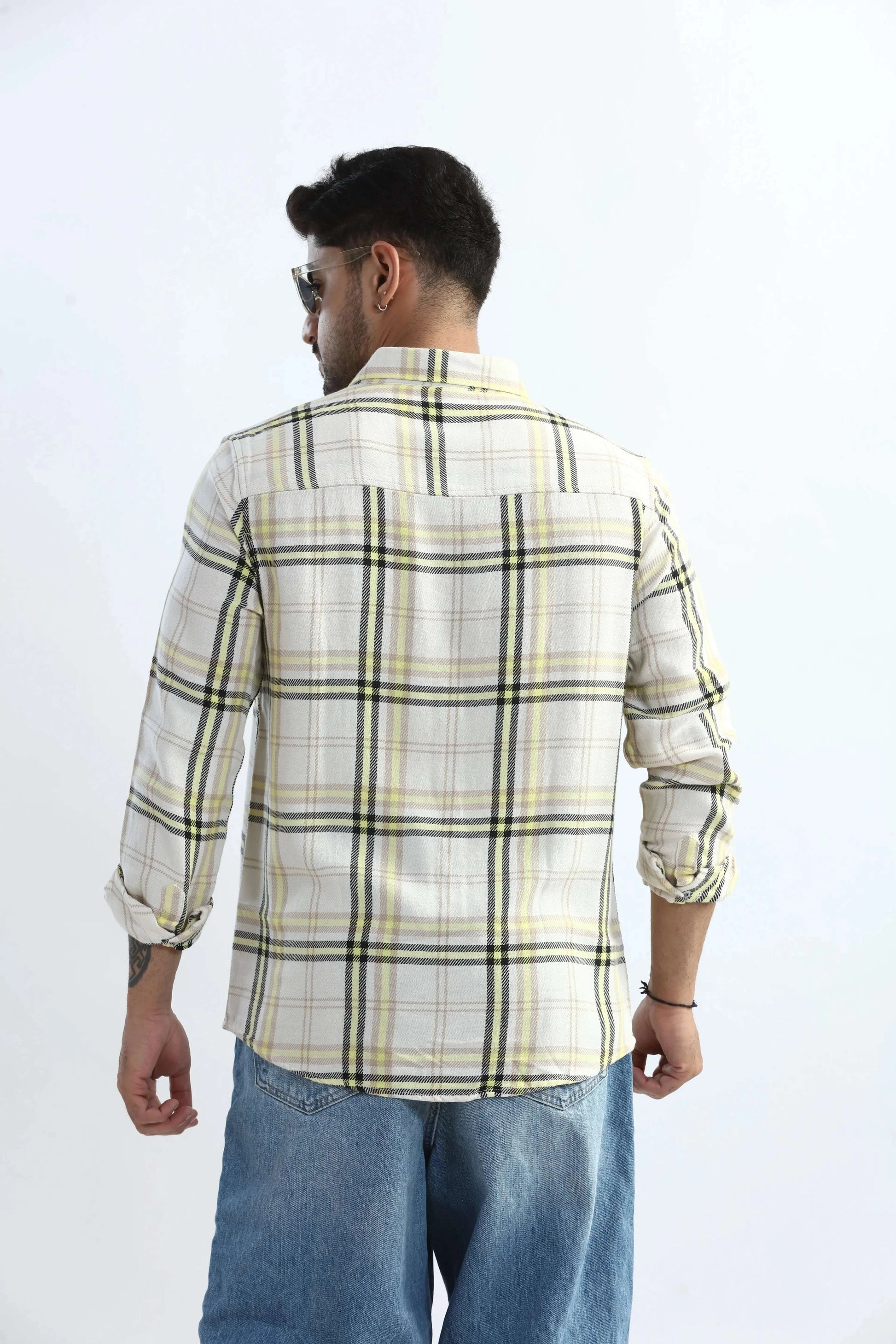 Xkind Yellow Checks Regular Fit Shirt  Grab2Buy Xkind Grab2Buy