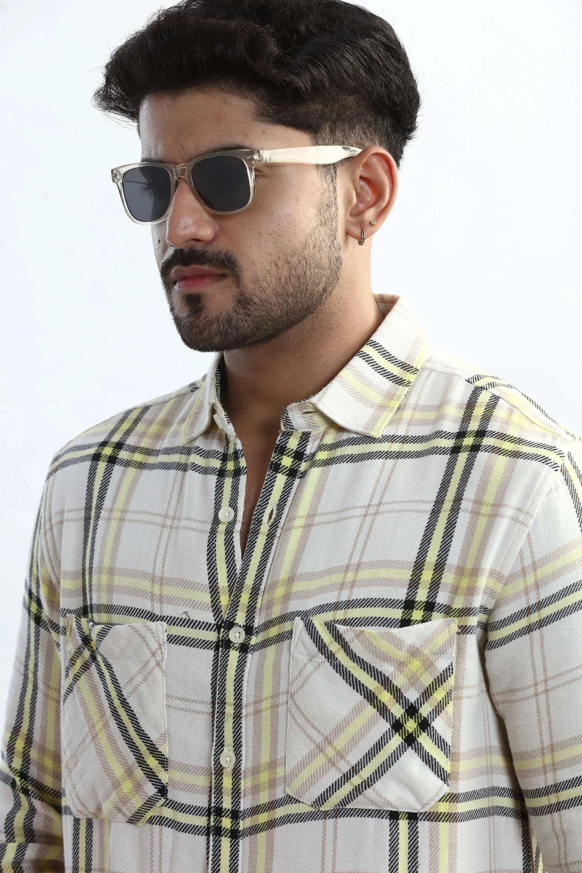 Xkind Yellow Checks Regular Fit Shirt  Grab2Buy Xkind Grab2Buy