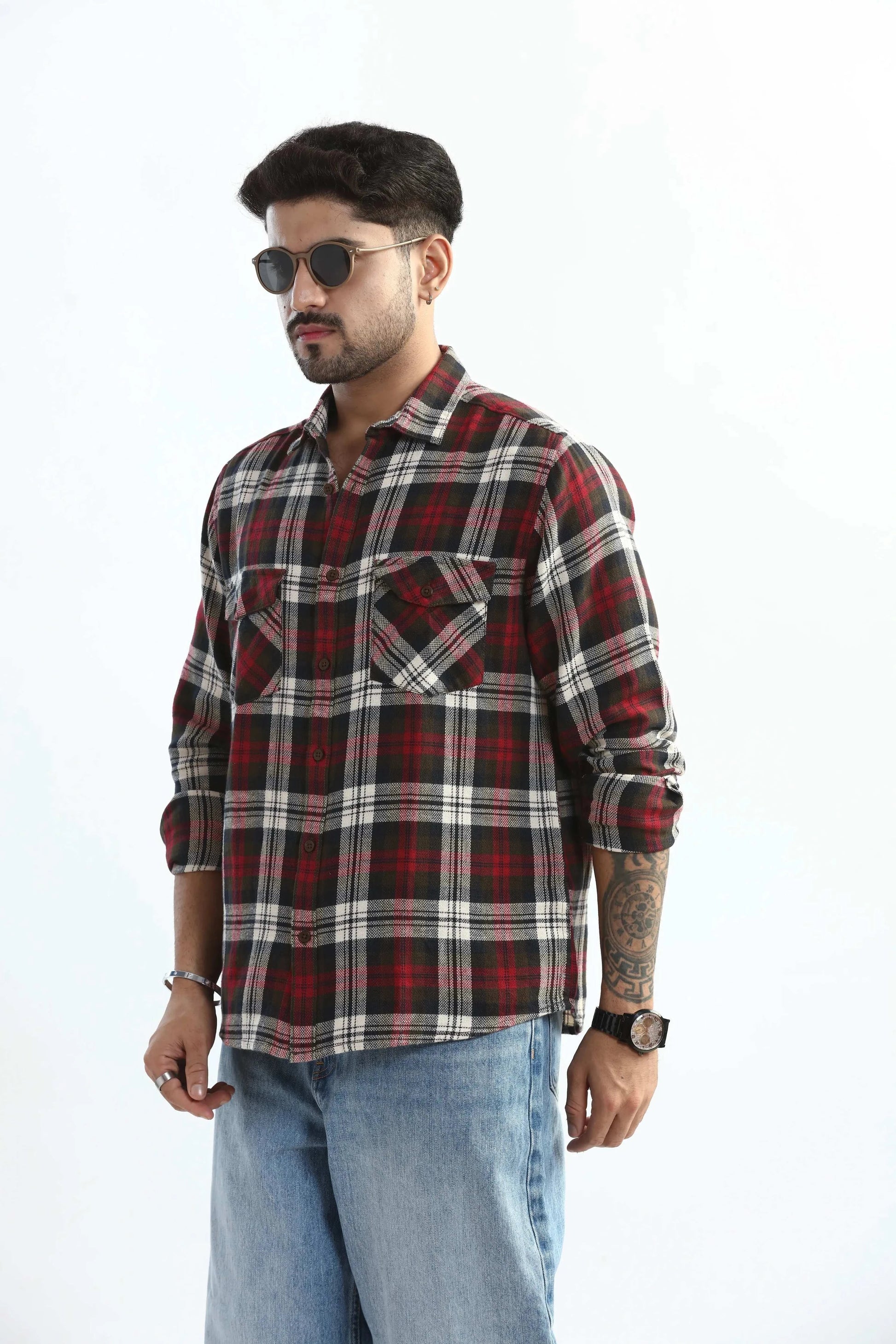 Xkind Red Checks Regular Fit Shirt  Grab2Buy Xkind Grab2Buy