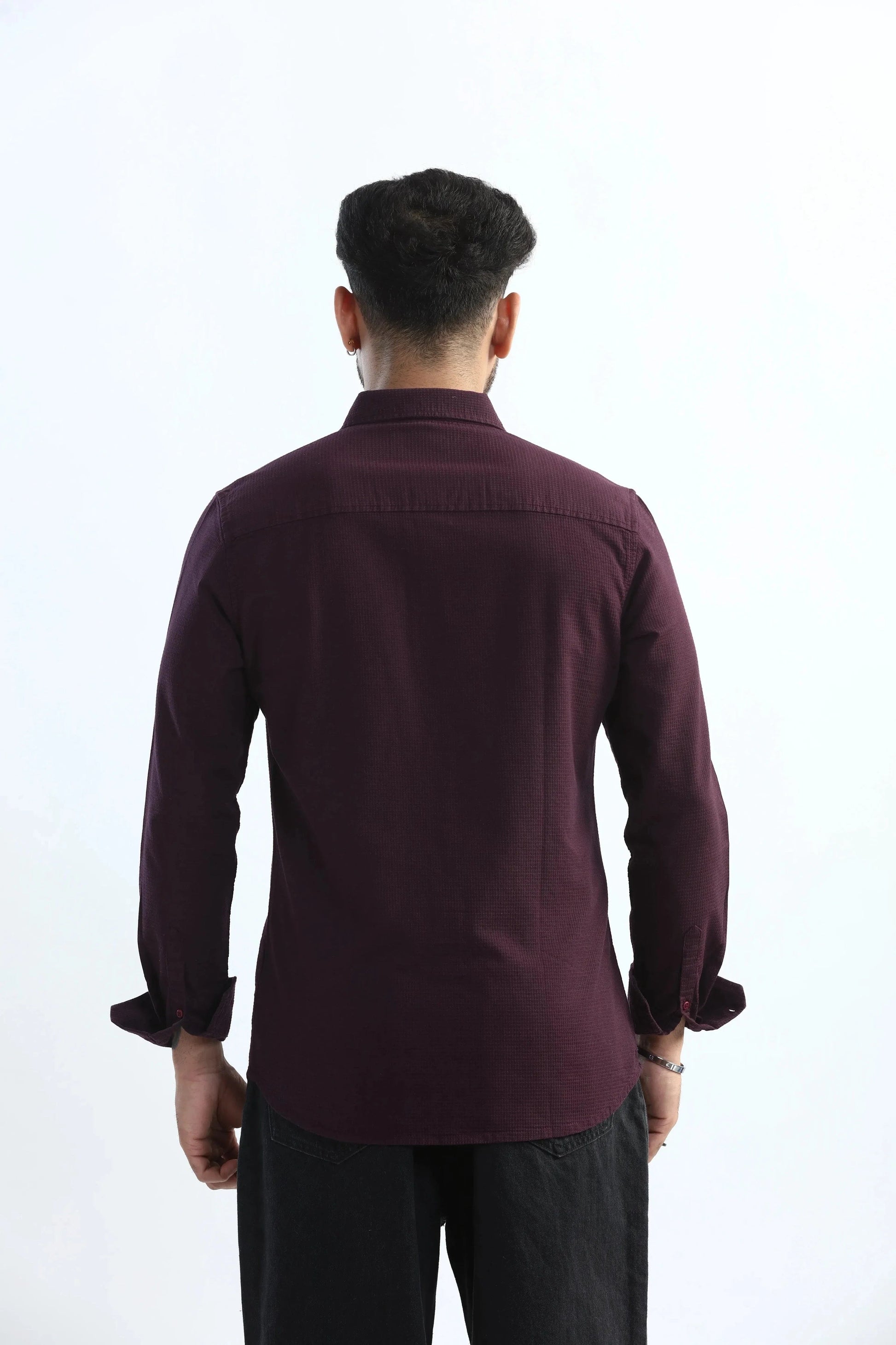 Xkind Purple Textured Slim Fit Shirt  Grab2Buy Xkind Grab2Buy