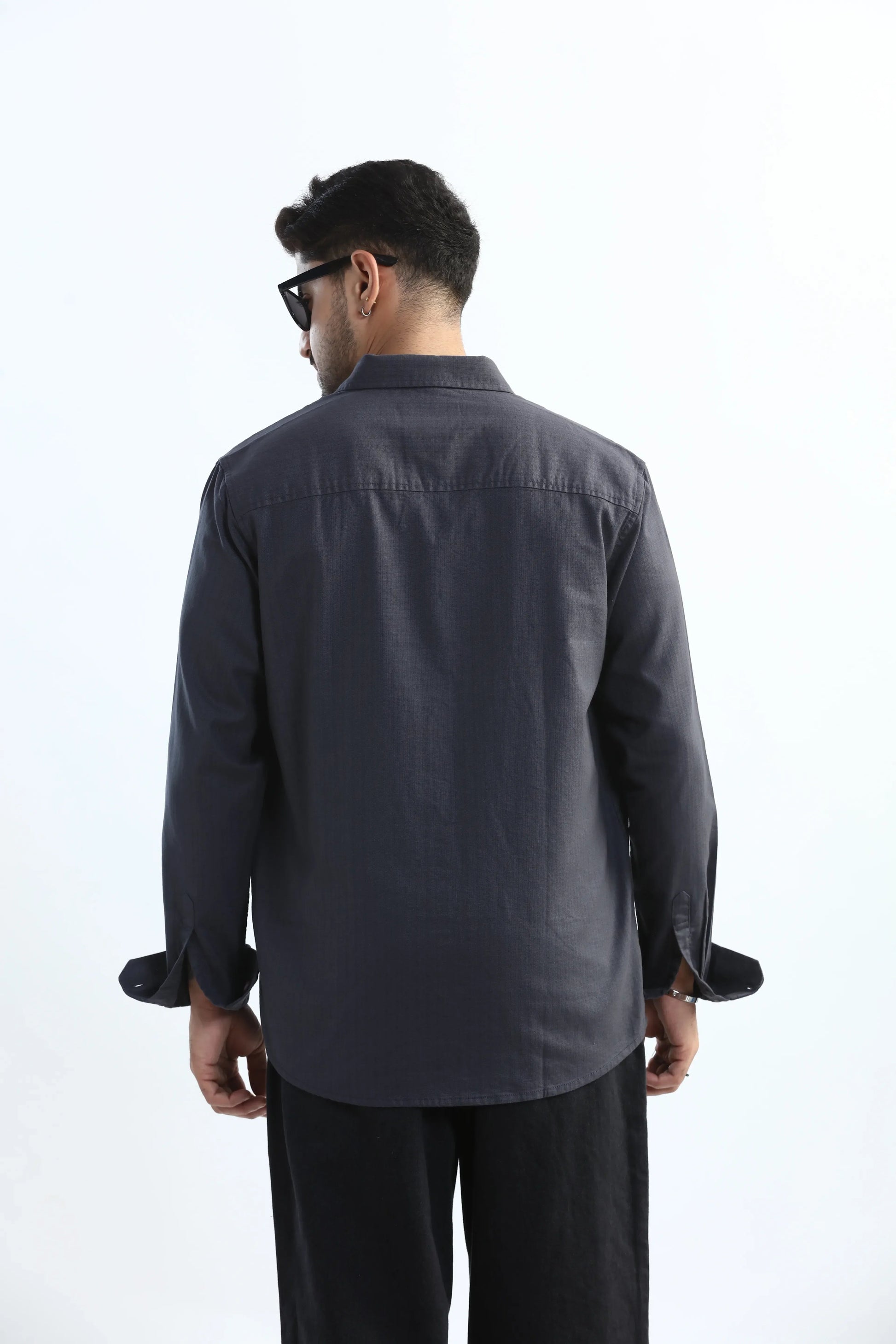 Xkind Dark Grey Textured Regular Fit Shirt/ Overshirt  Grab2Buy Xkind Grab2Buy
