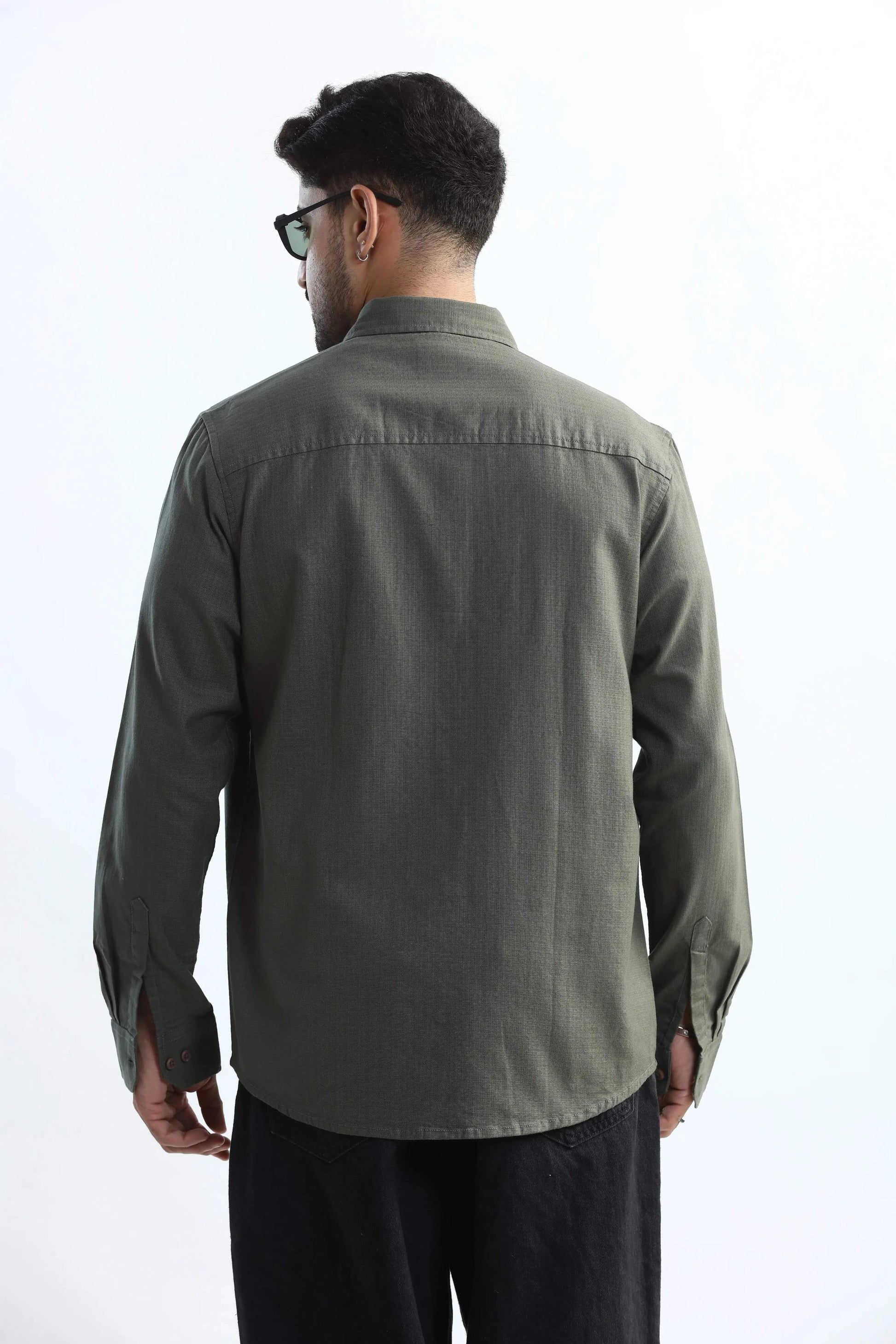 Xkind Dark Green Textured Regular Fit Shirt/ Overshirt  Grab2Buy Xkind Grab2Buy