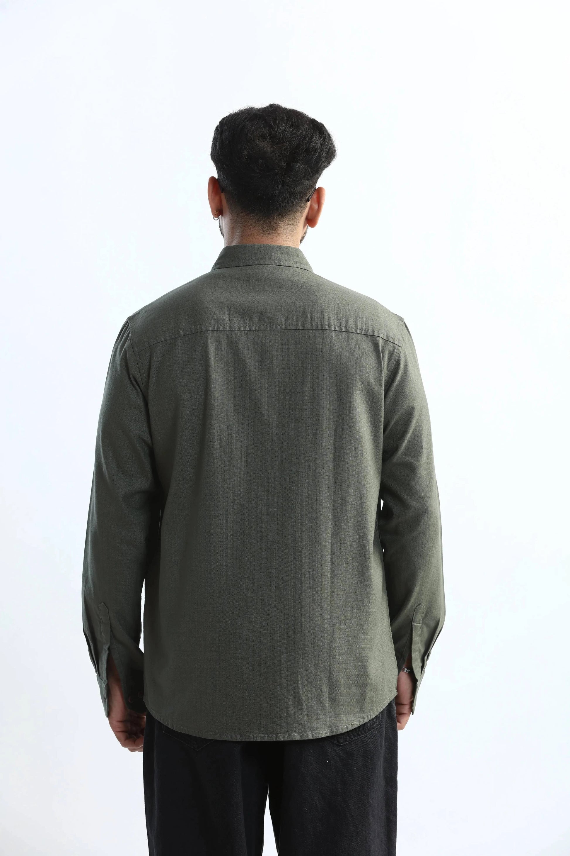 Xkind Dark Green Textured Regular Fit Shirt/ Overshirt  Grab2Buy Xkind Grab2Buy