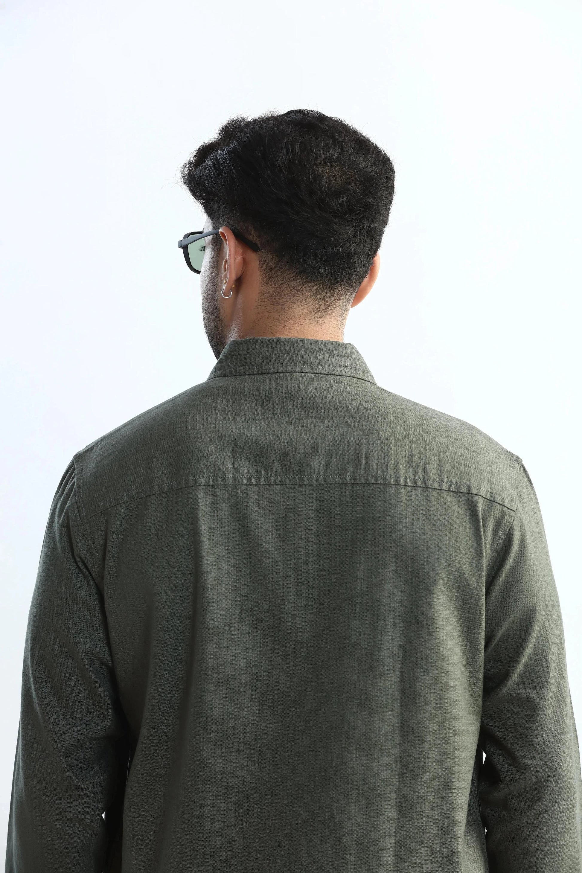 Xkind Dark Green Textured Regular Fit Shirt/ Overshirt  Grab2Buy Xkind Grab2Buy