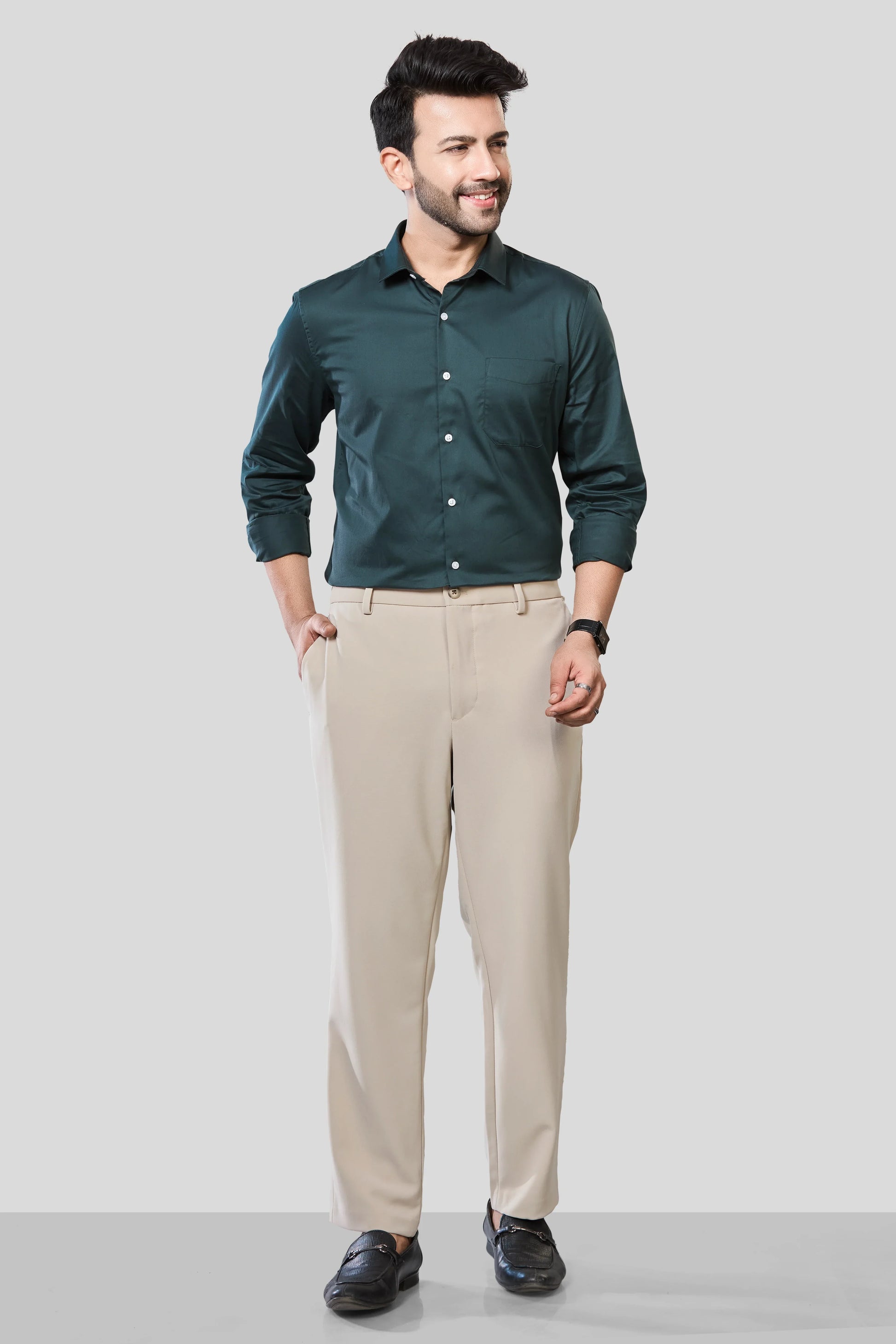 Jonesburg Men's Solid Slim Fit Formal Shirt