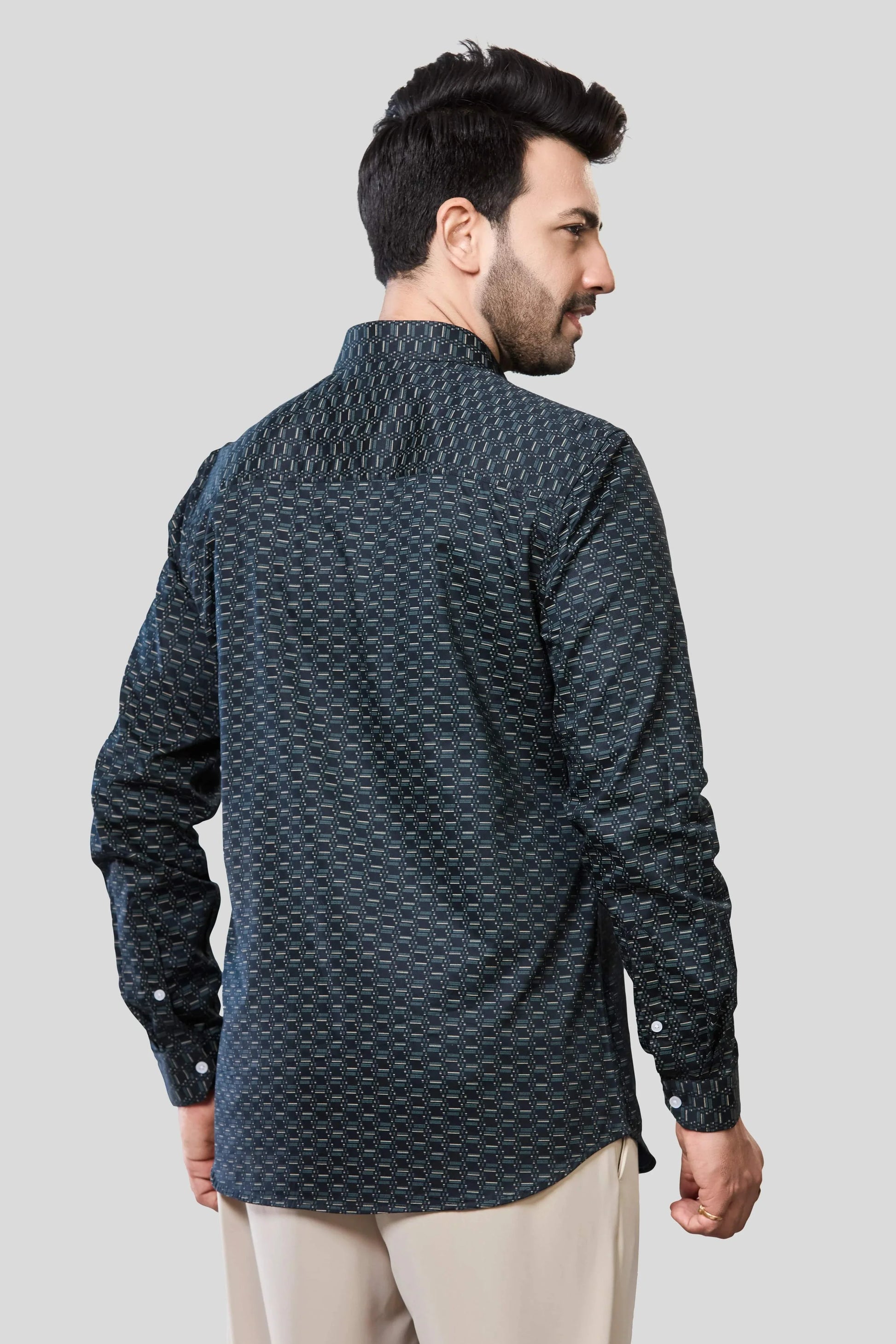 Jonesburg Men's Printed Slim Fit Formal Shirt