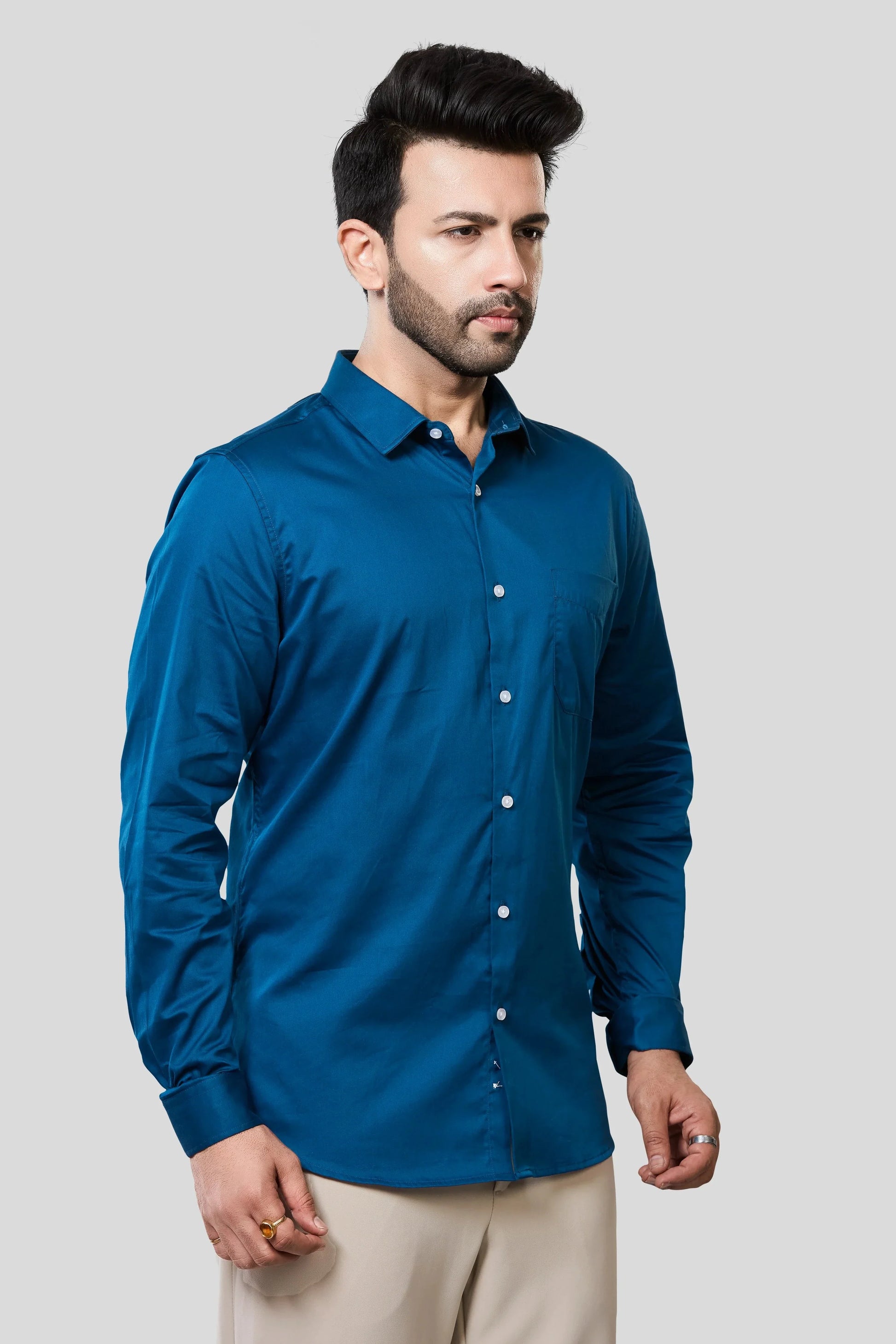 Jonesburg Men's Solid Slim Fit Formal Shirt
