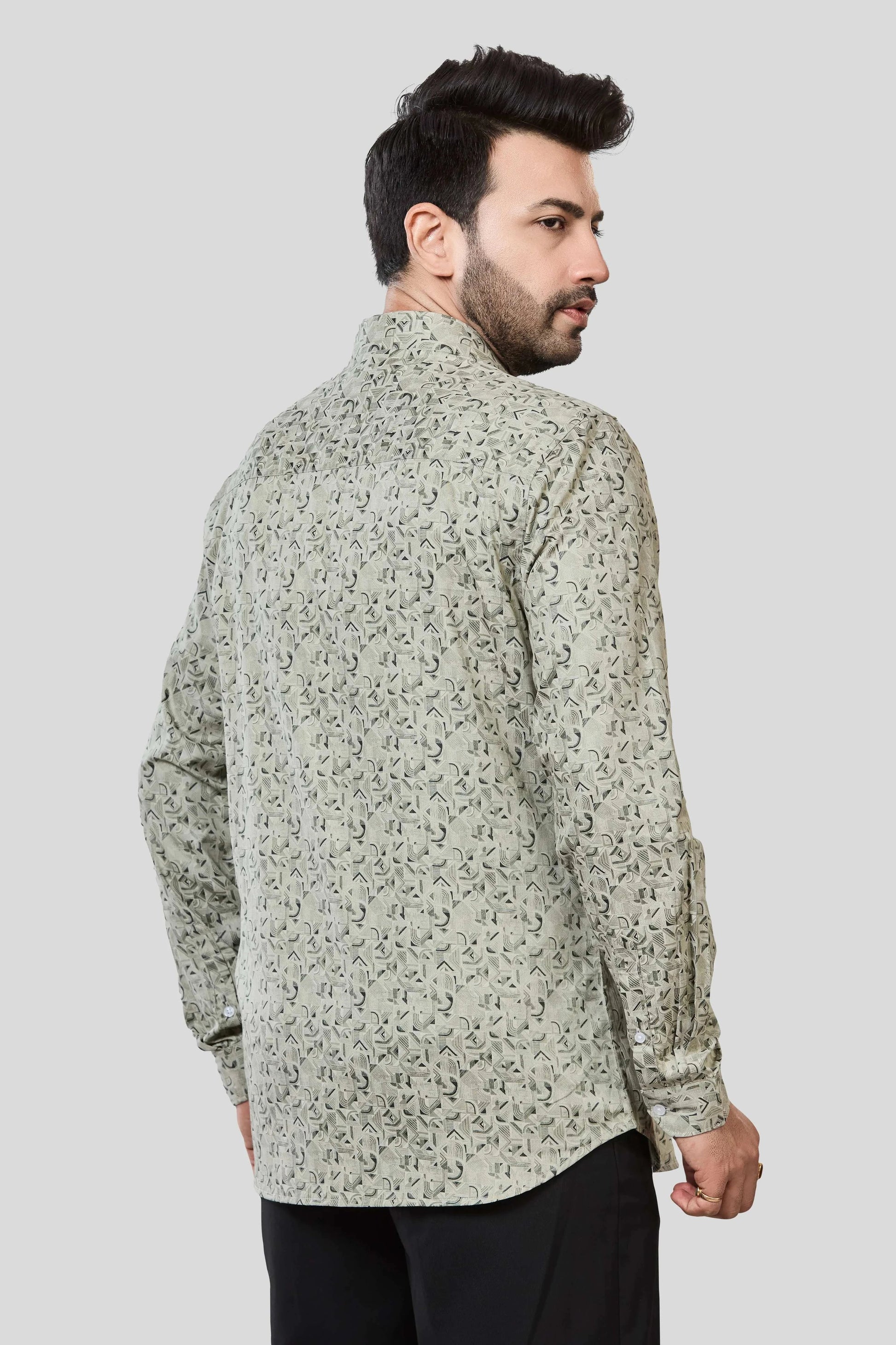 Jonesburg Men's Printed Slim Fit Formal Shirt