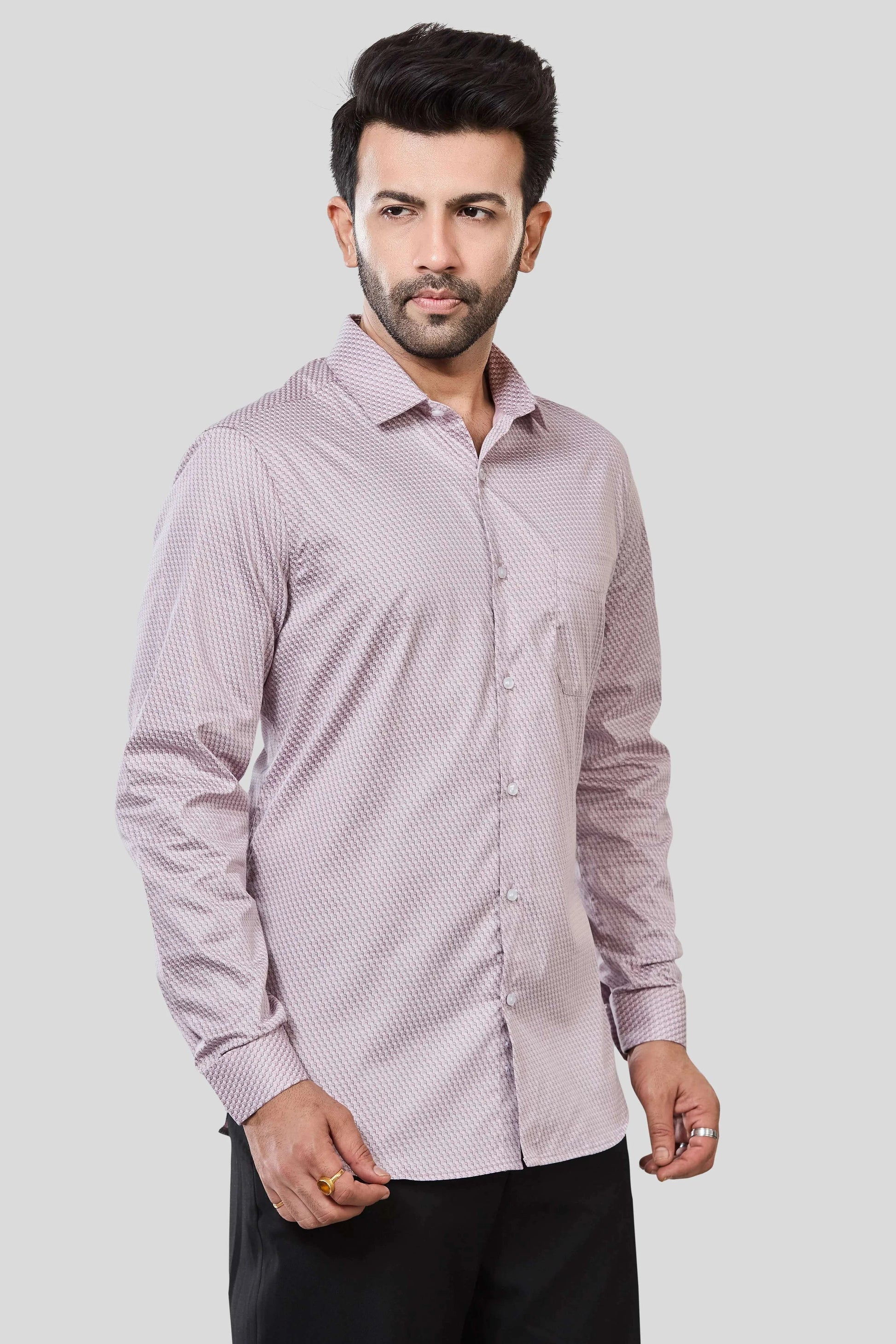 Jonesburg Men's Printed Slim Fit Formal Shirt