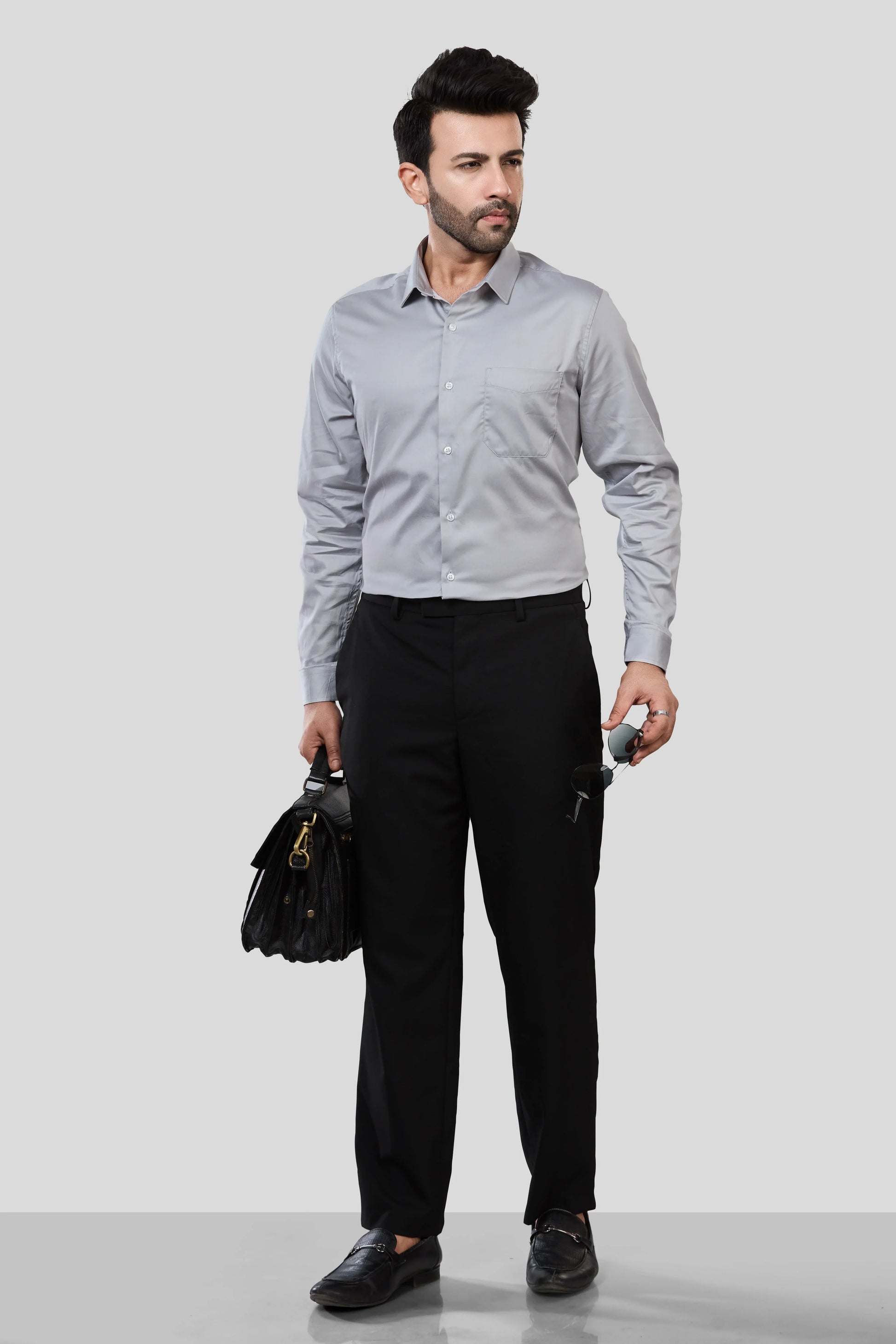Jonesburg Men's Solid Slim Fit Formal Shirt