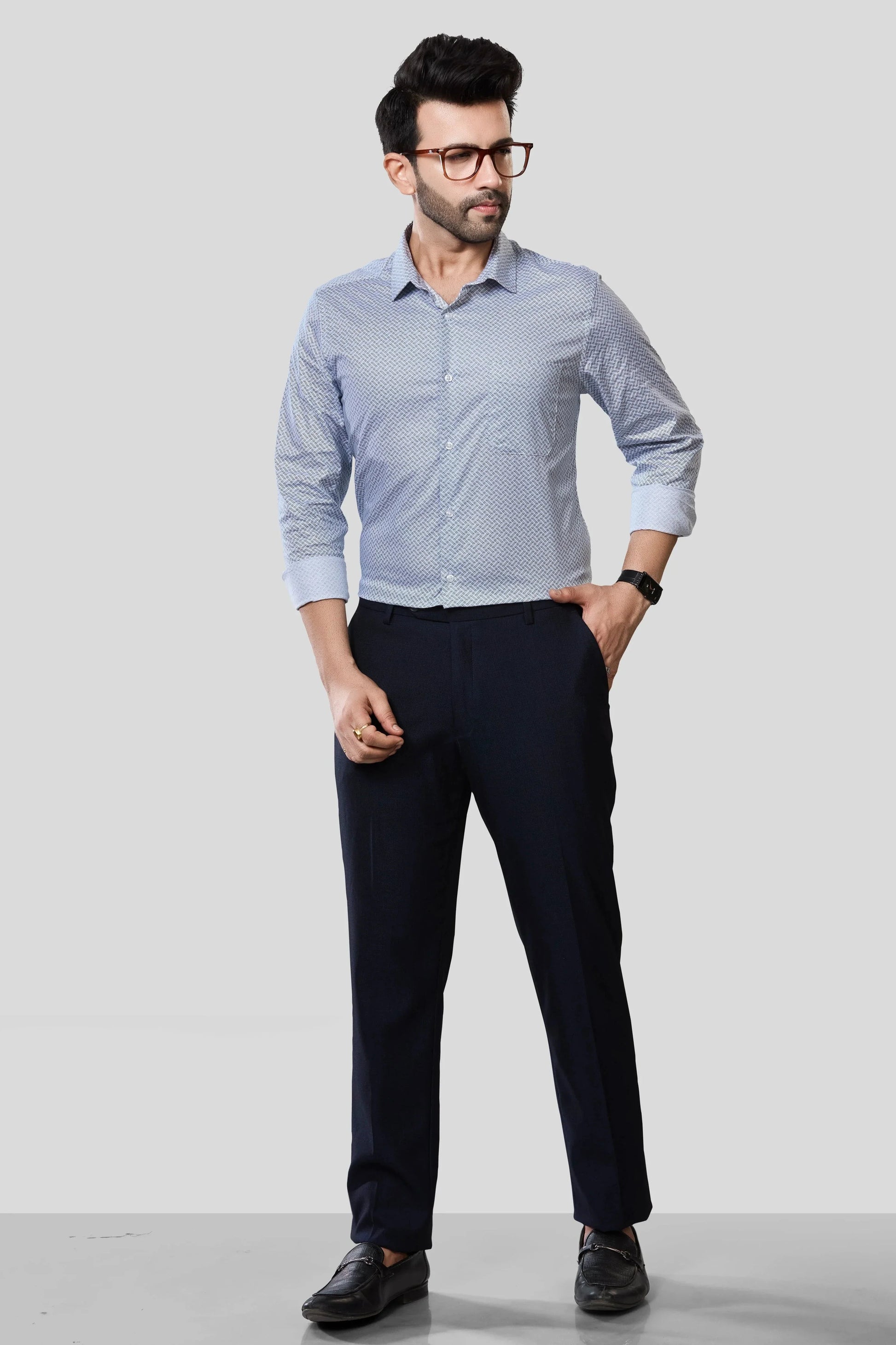 Jonesburg Men's Printed Slim Fit Formal Shirt