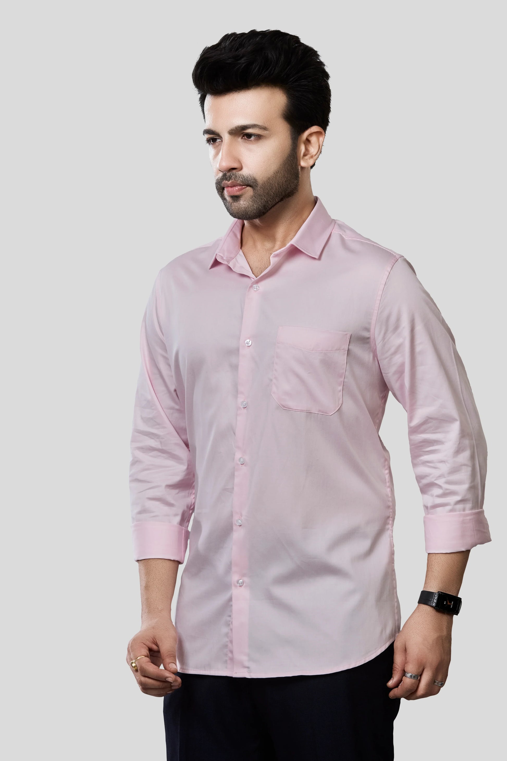 Jonesburg Men's Solid Slim Fit Formal Shirt