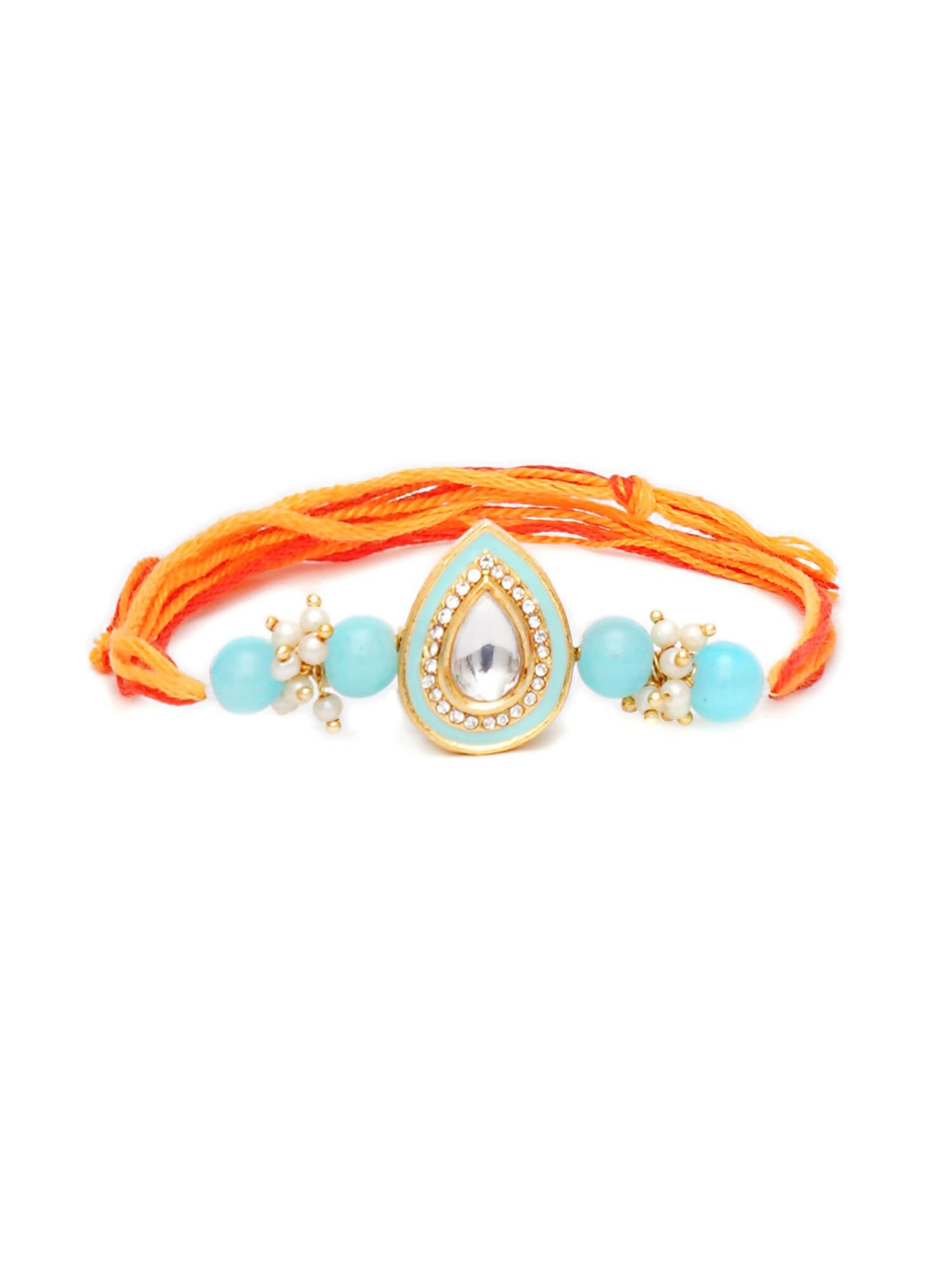Designer kundan Rakhi - Ruby Raang
