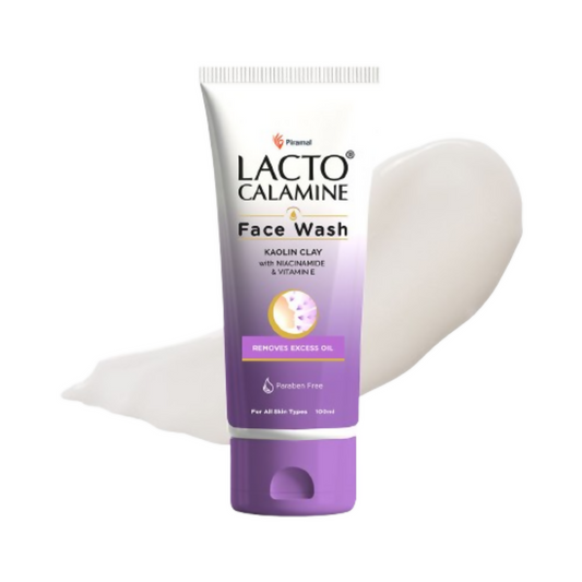 Lacto Calamine Face Wash with Kaolin Clay, Niacinamide & Vitamin E for All Skin Types 