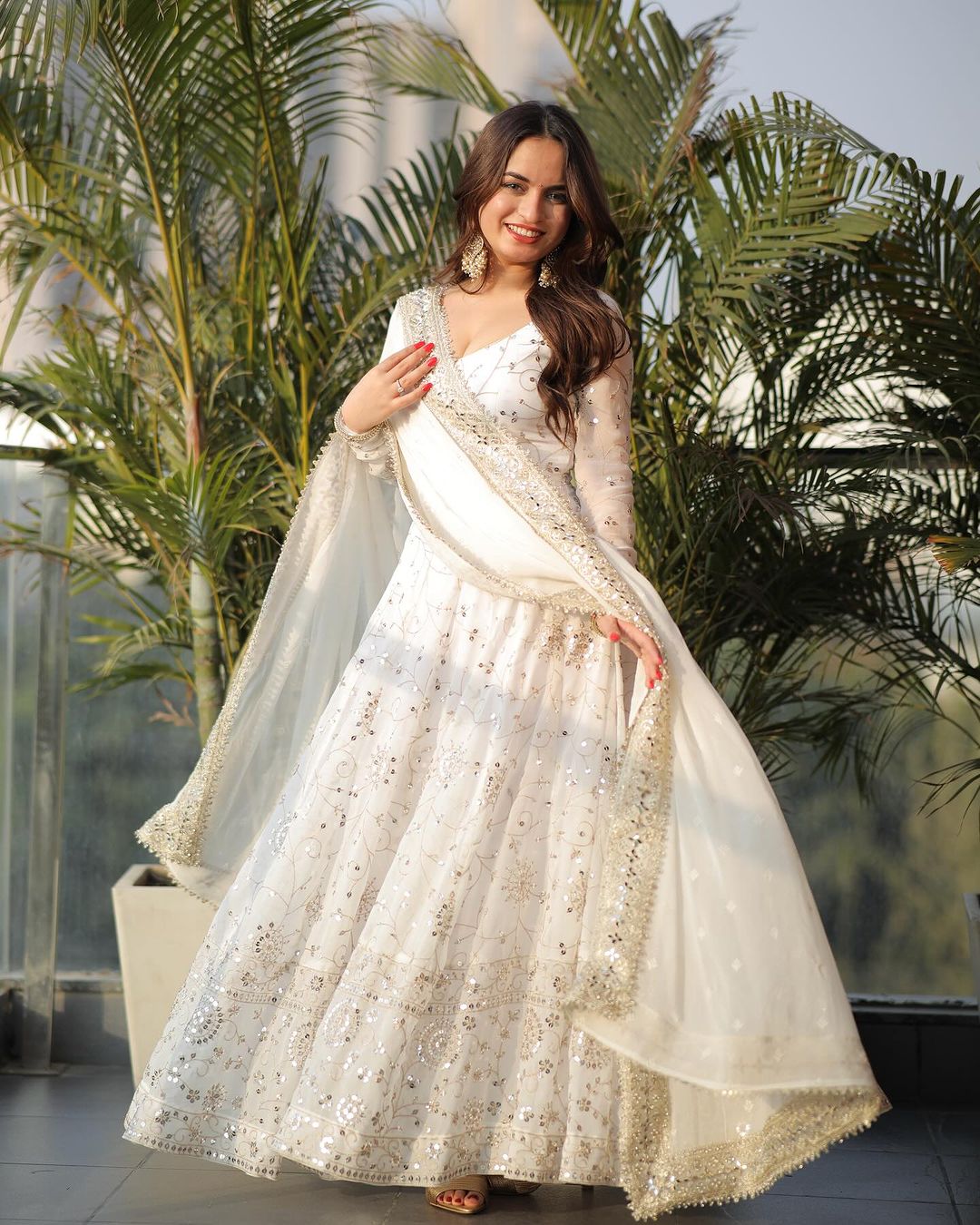 Yash Enterprise White Sequence Work Party Wear Suit Set  Grab2Buy Yash Enterprise Grab2Buy