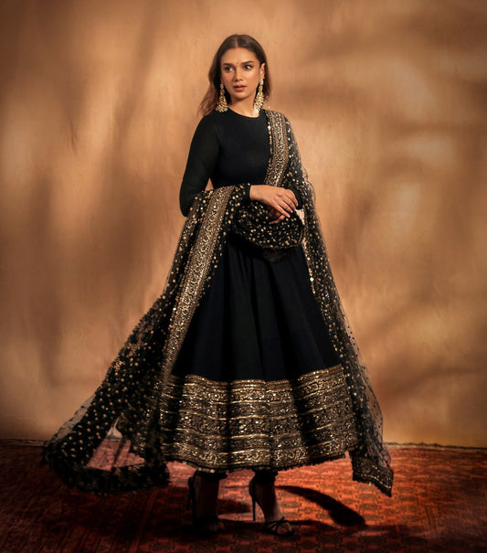 Yash Enterprise Black Rayon Cotton Embroidery Zari Sequins-Work Suit Set  Grab2Buy Yash Enterprise Grab2Buy