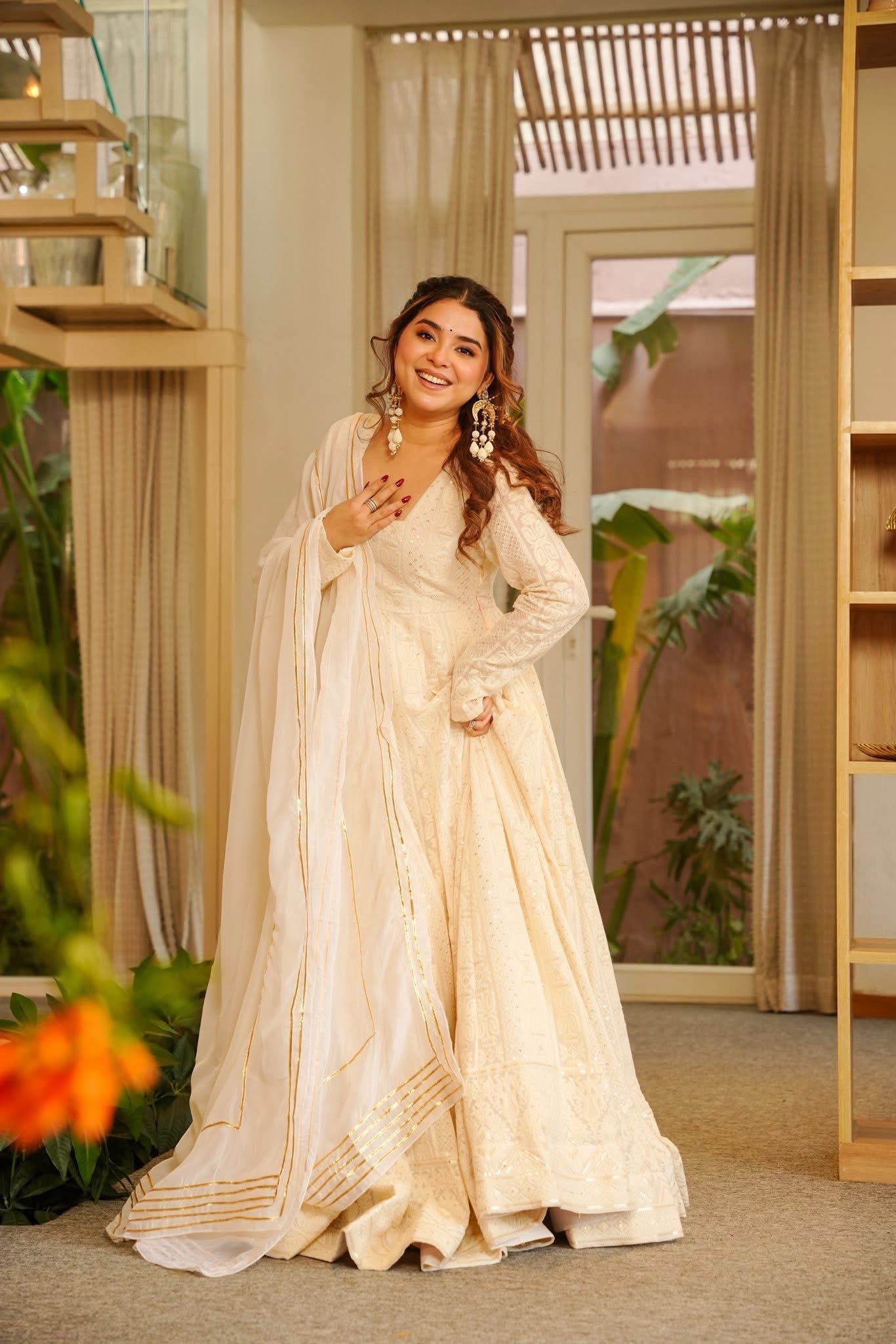 Yash Enterprise Cream Georgette Party Wear Embroidery Suit Set  Grab2Buy Yash Enterprise Grab2Buy