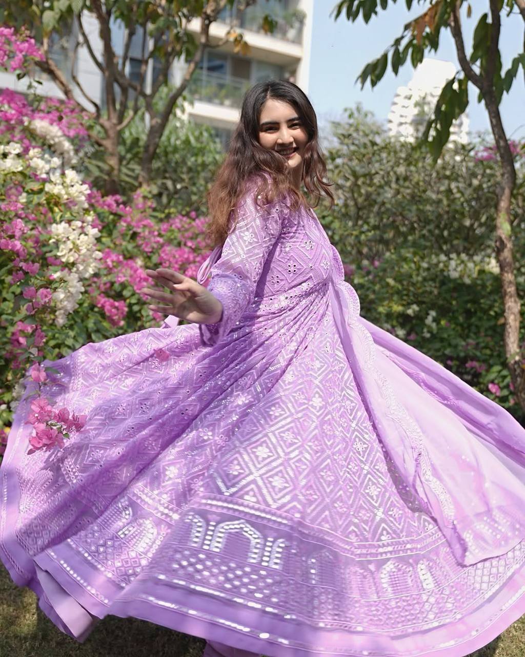Yash Enterprise Purple Heavy Chinon Embroidery Party Wear Suit  Grab2Buy Yash Enterprise Grab2Buy