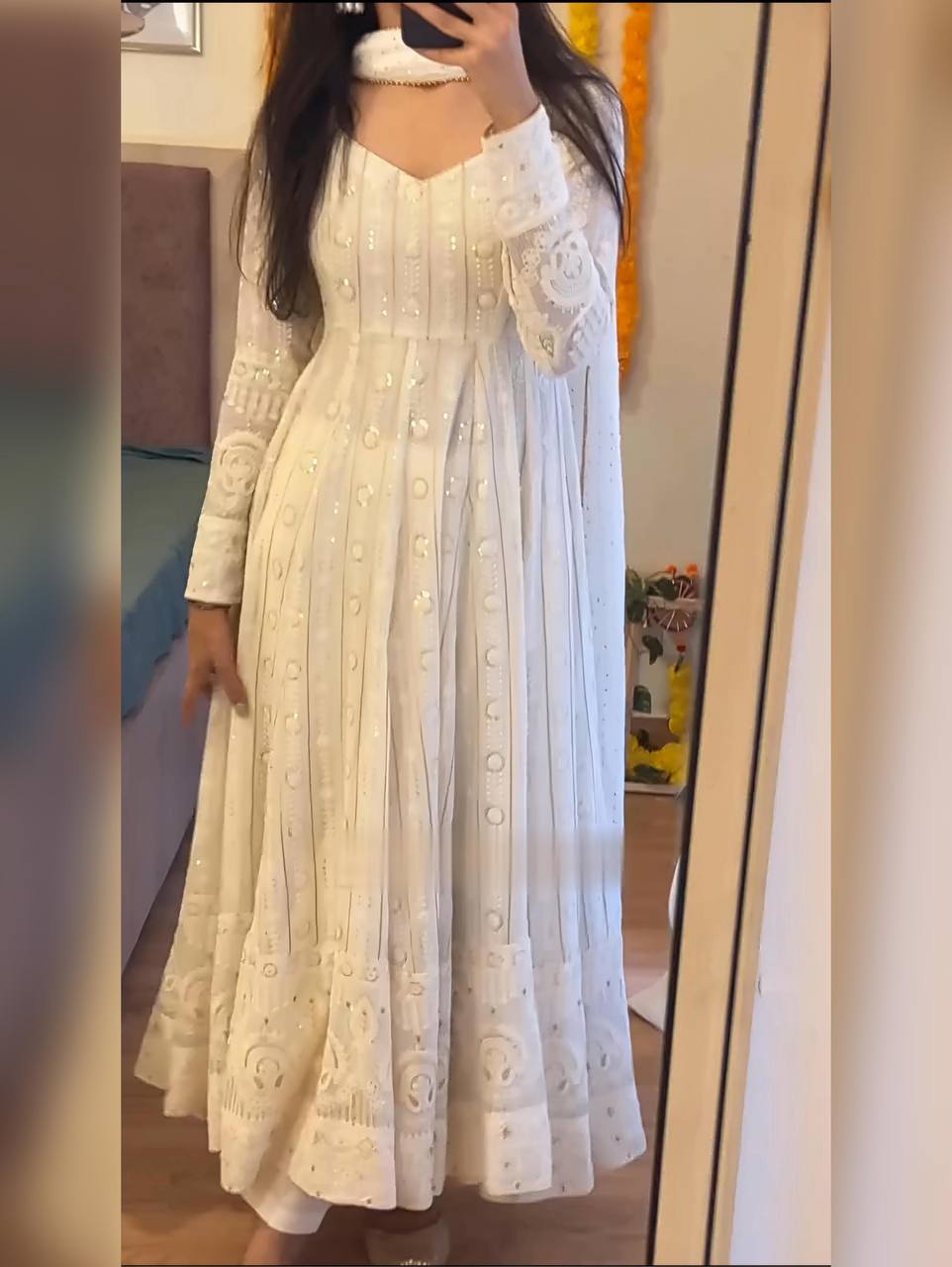 Yash Enterprise Off White Fux Blooming Embroidery Suit Set  Grab2Buy Yash Enterprise Grab2Buy