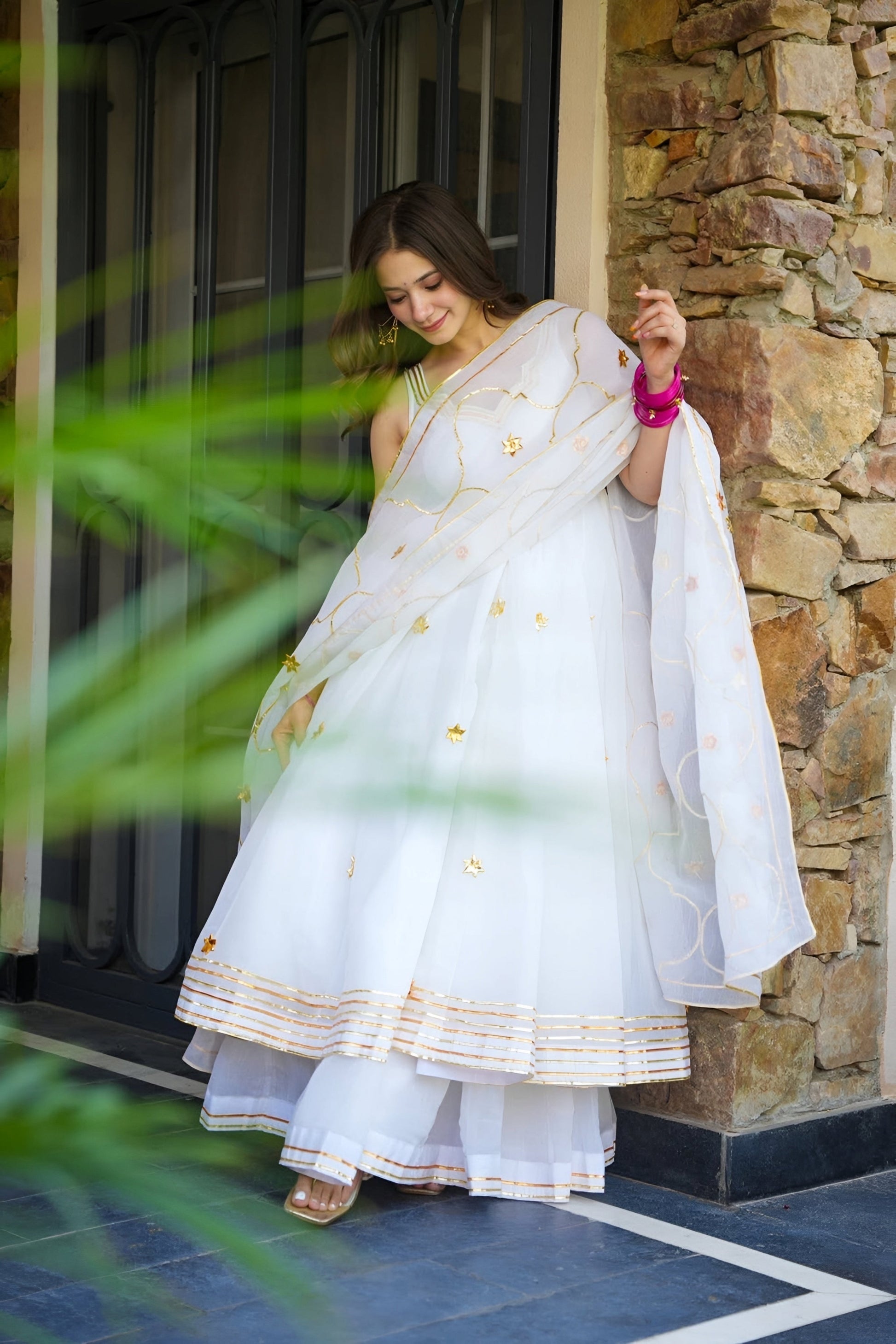 Yash Enterprise White Faux Georgette Party Wear Embroidery Suit Set  Grab2Buy Yash Enterprise Grab2Buy