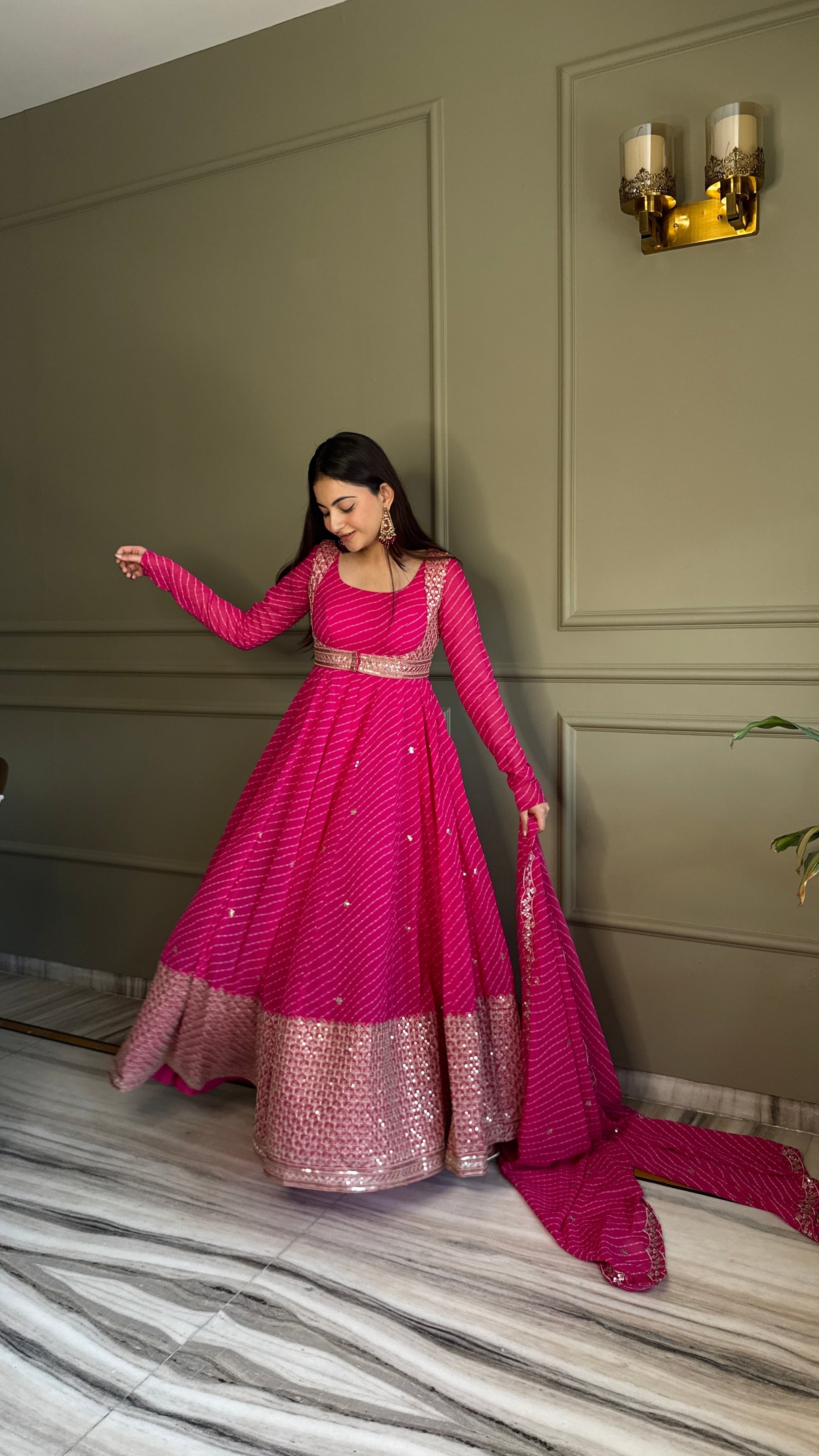 Yash Enterprise Pink Georgette Party Wear Embroidery Suit Set  Grab2Buy Yash Enterprise Grab2Buy