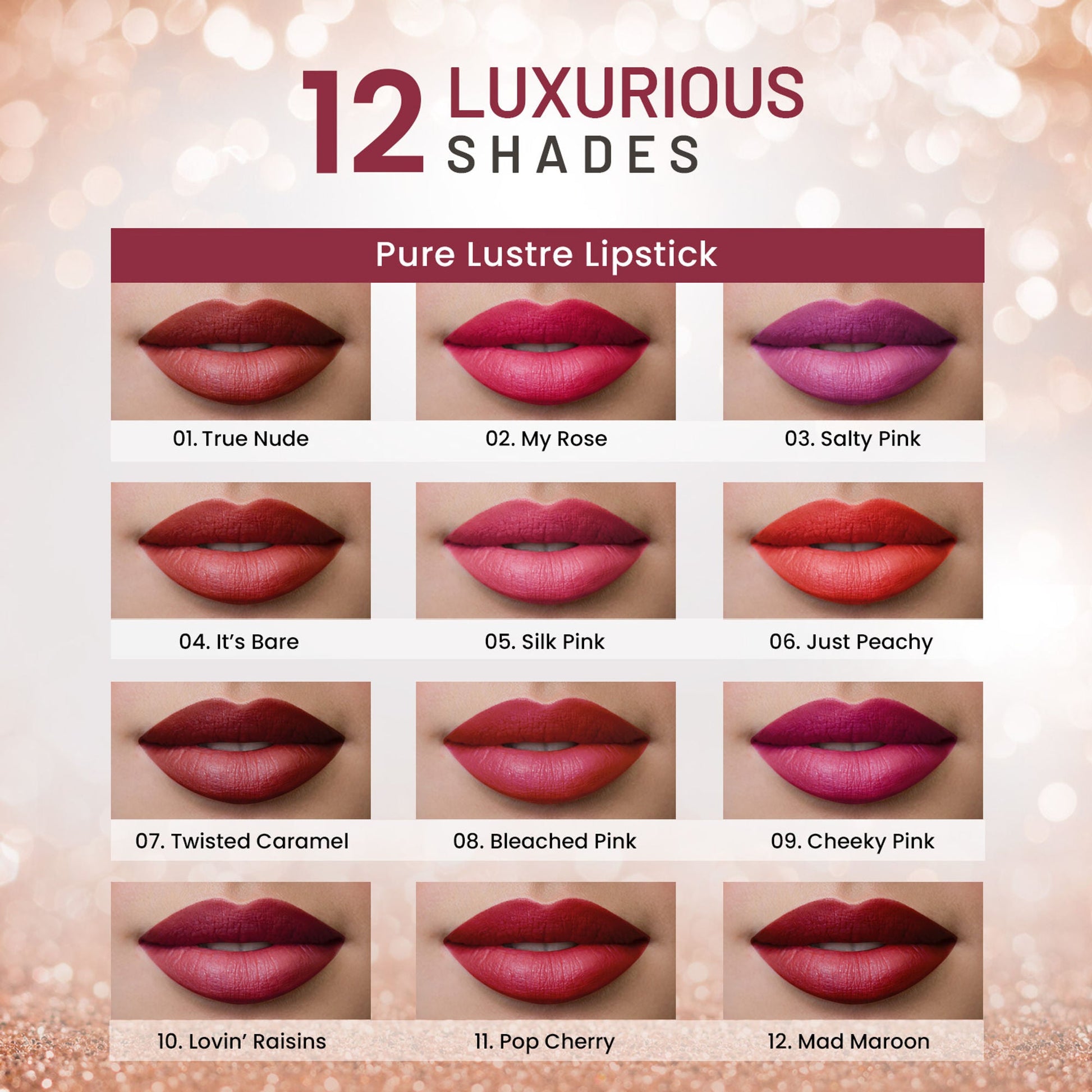 Swiss Beauty High Shine Finish Smooth Glide Pure Lustre Lipstick - 4 It's Bare