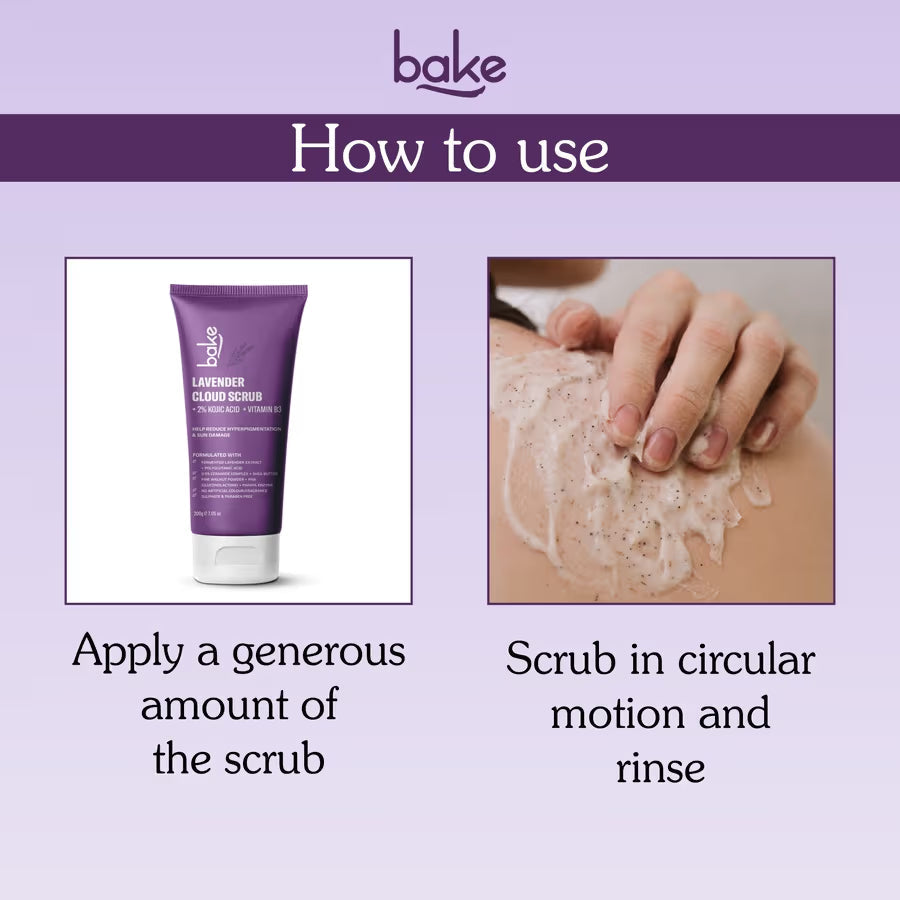 Bake 2% Kojic Acid Lavender Smoothie Body Scrub  Grab2Buy Bake Grab2Buy