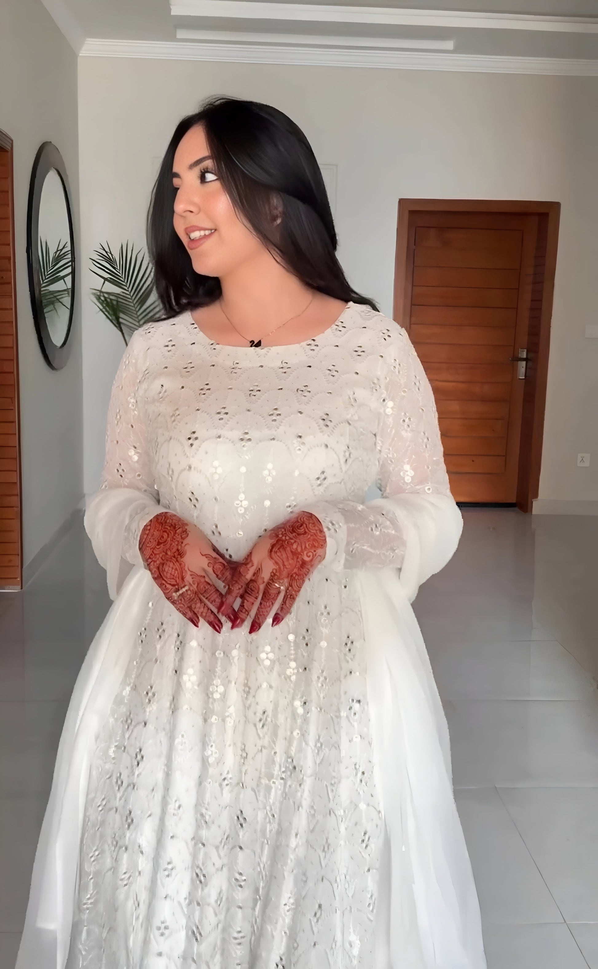 Yash Enterprise White Faux Blooming Party Wear Embrodery Suit Set  Grab2Buy Yash Enterprise Grab2Buy