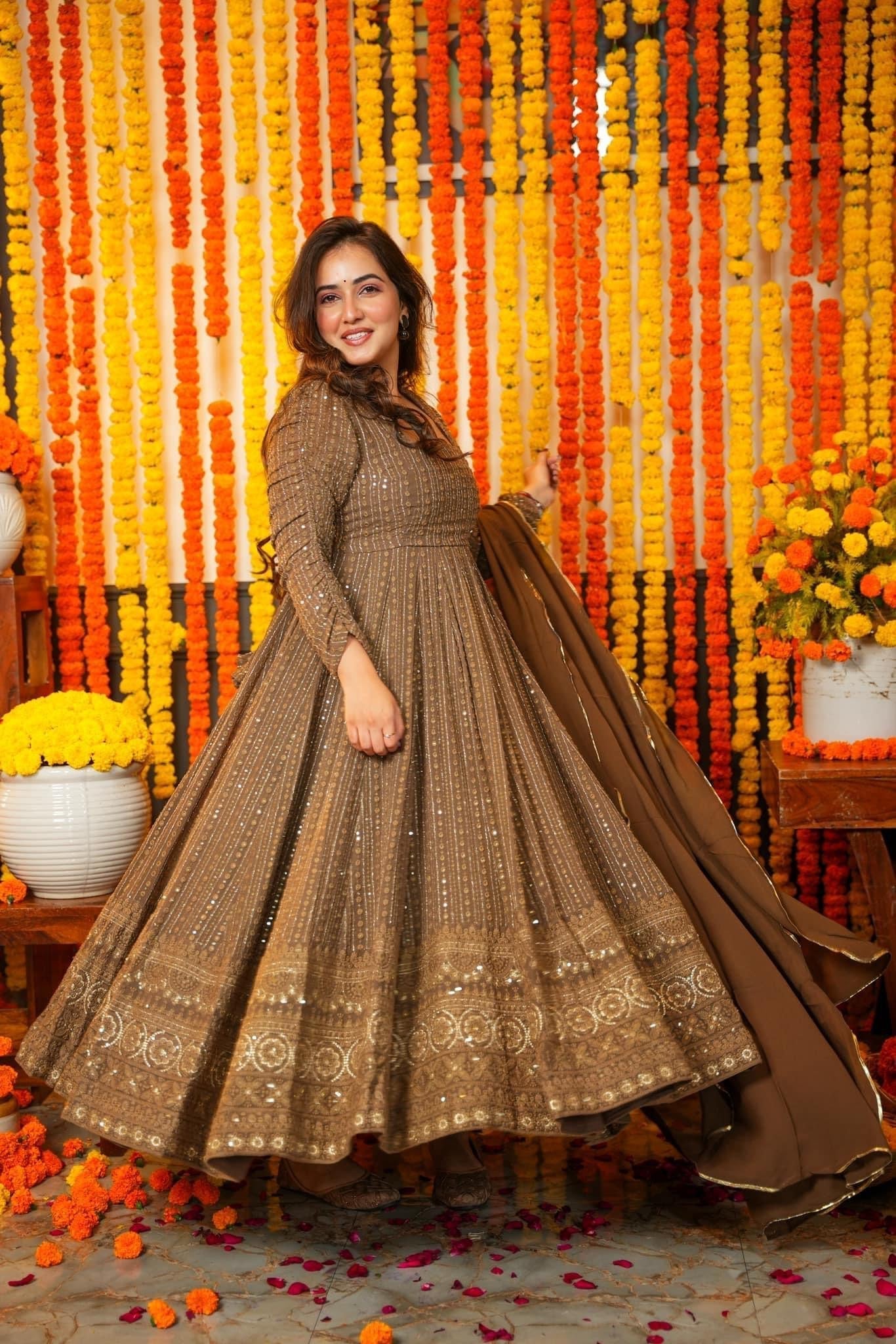 Yash Enterprise Night Star Embroidered Georgette Suit Set  Grab2Buy Yash Enterprise Grab2Buy