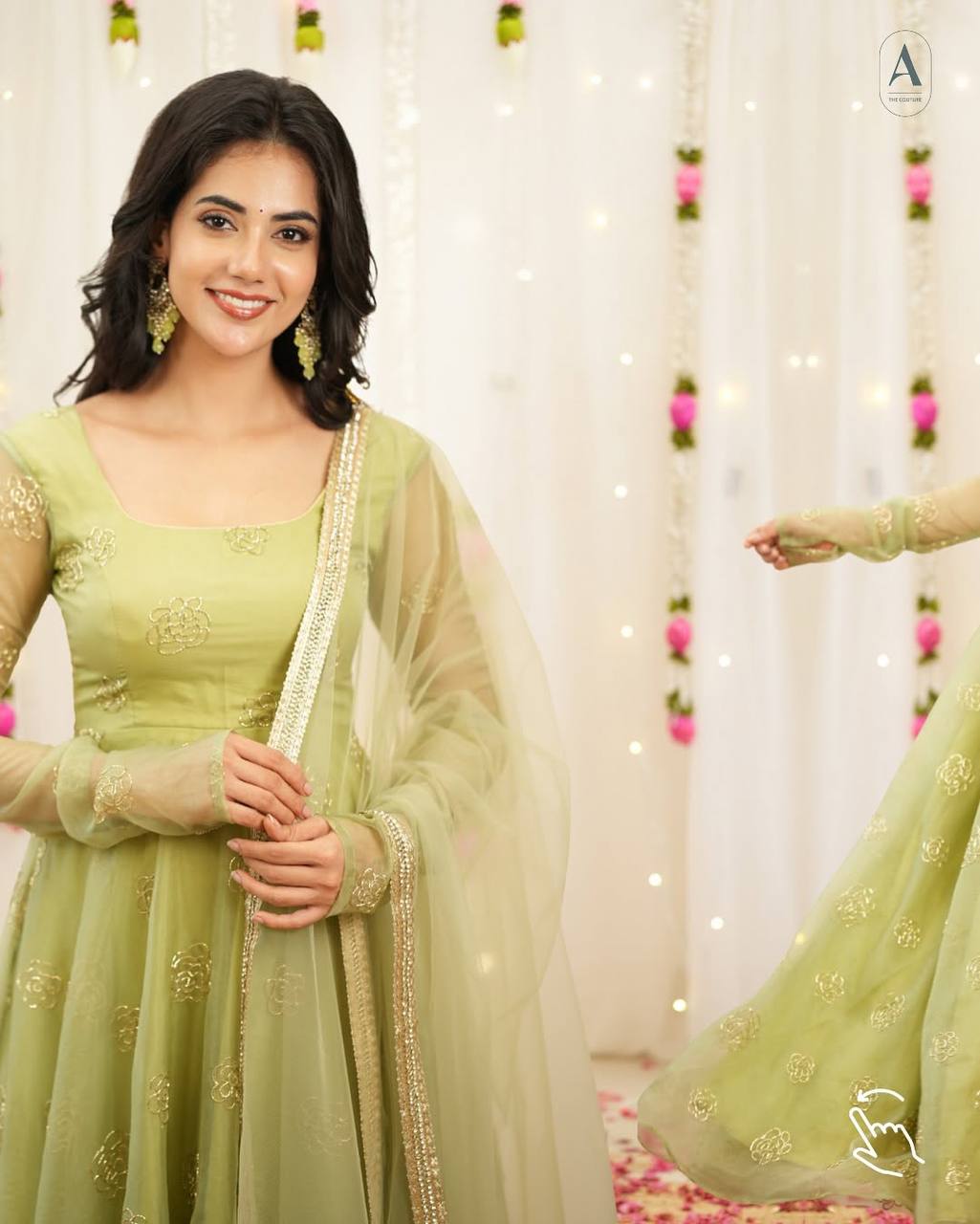 Yash Enterprise Light Green Soft Organza Party Wear Embroidery Suit Set  Grab2Buy Yash Enterprise Grab2Buy
