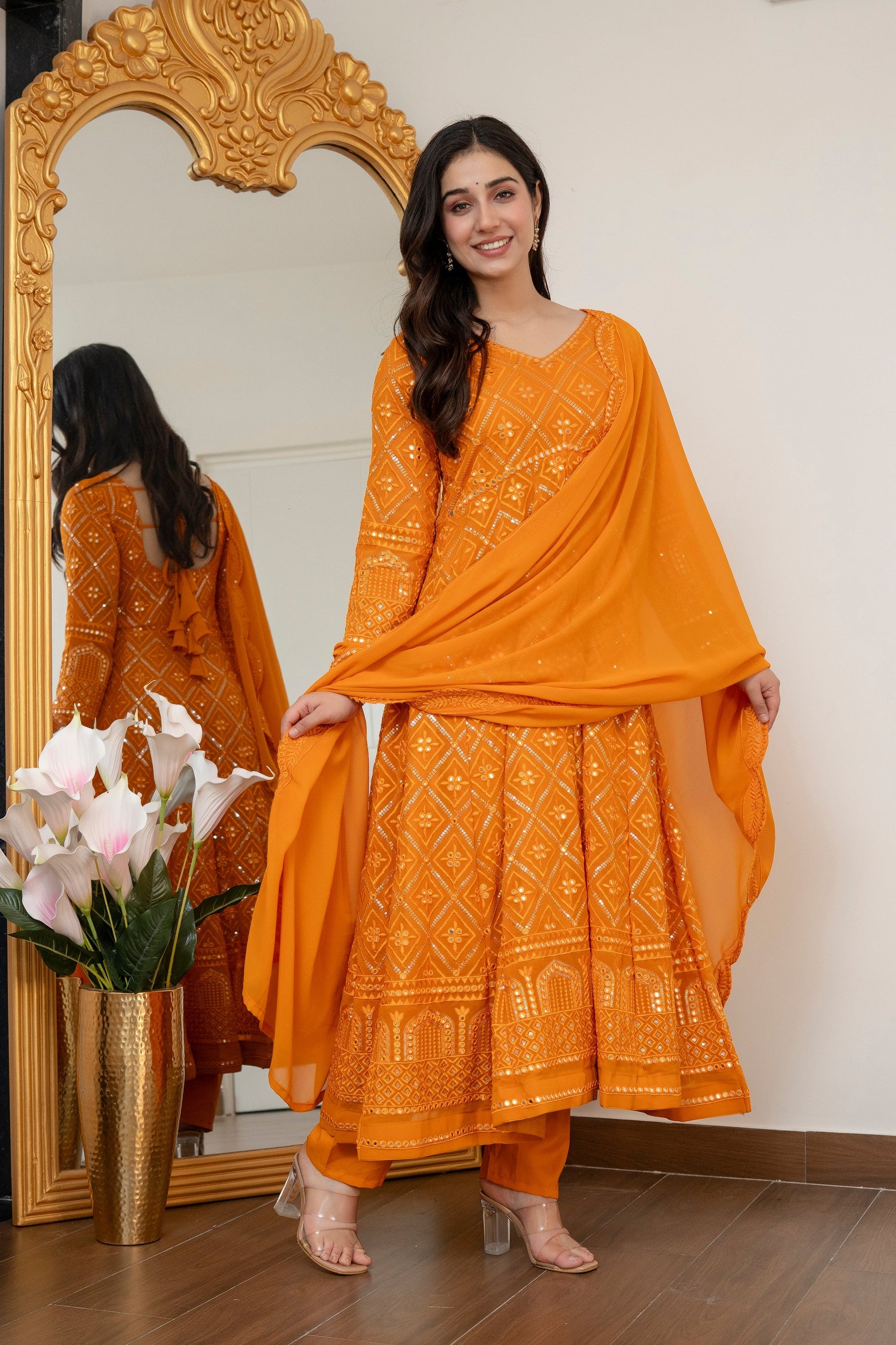 Yash Enterprise Yellow Blooming Silk Party Wear Embroidery Suit Set  Grab2Buy Yash Enterprise Grab2Buy