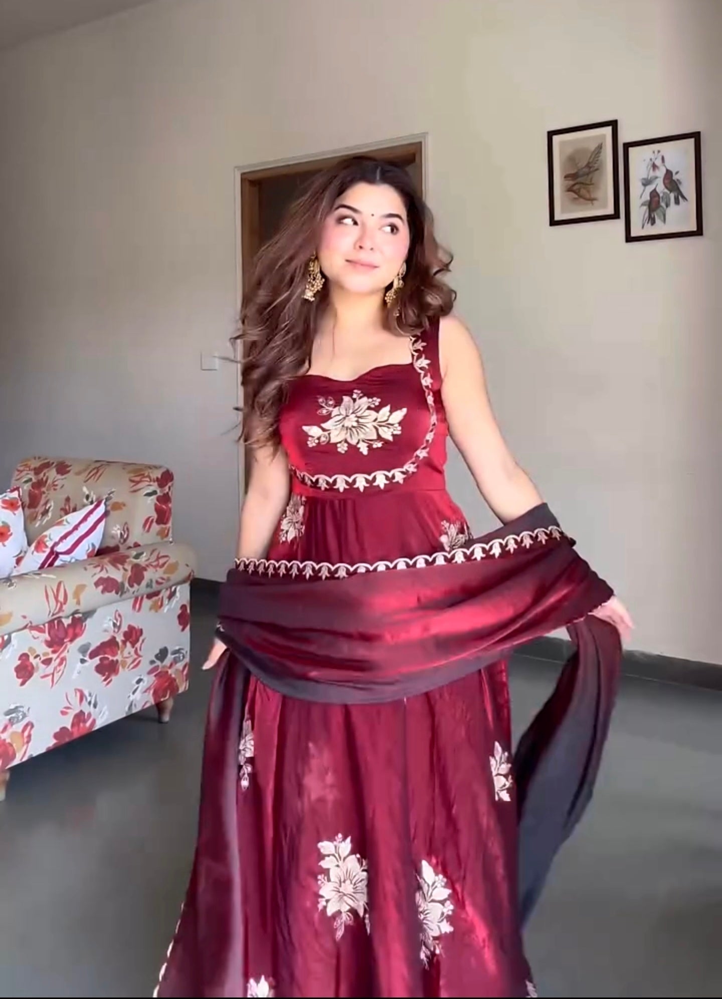 Yash Enterprise Maroon Fandy Silk Party Wear Embroidery Suit Set  Grab2Buy Yash Enterprise Grab2Buy