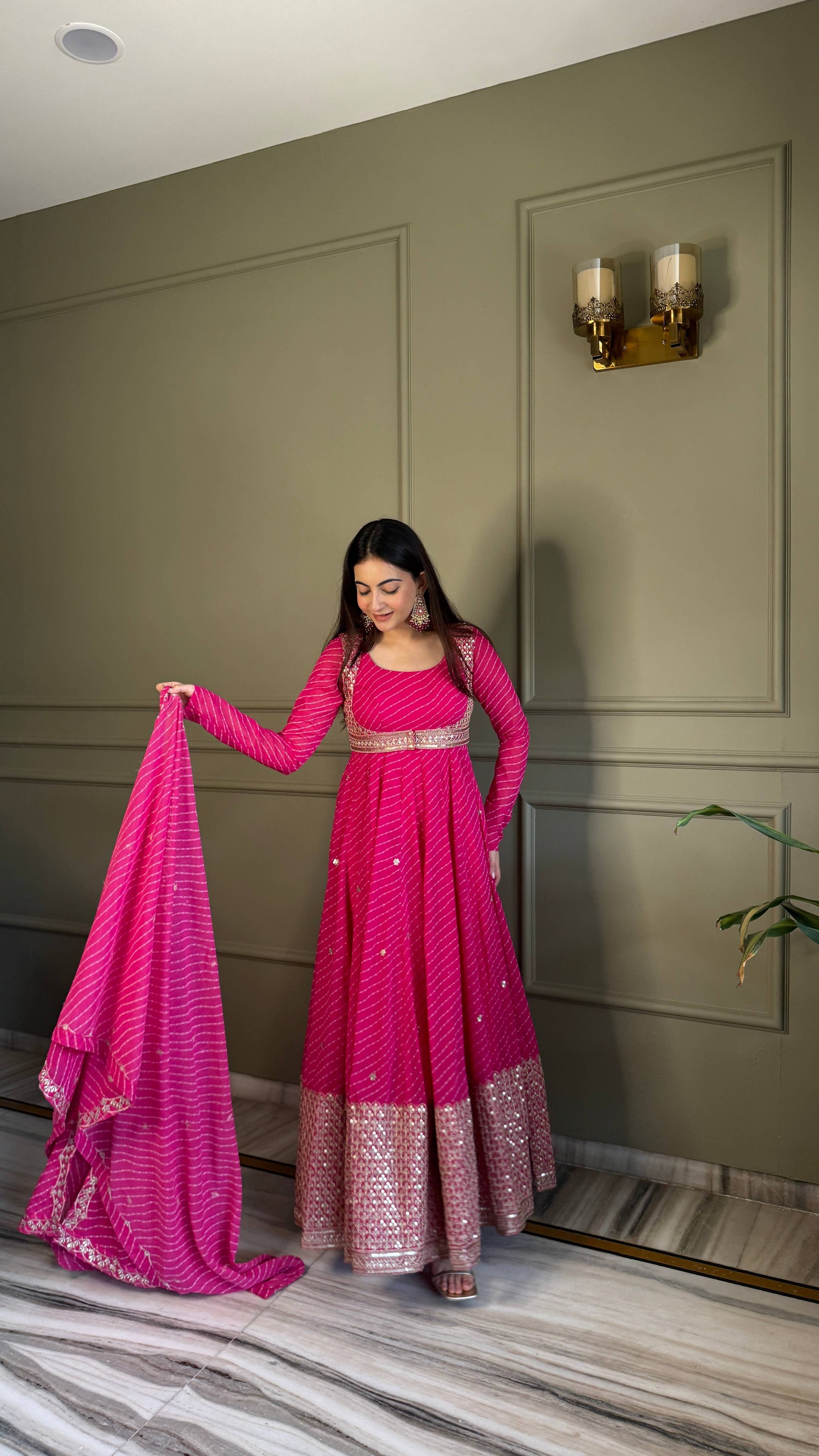 Yash Enterprise Pink Georgette Party Wear Embroidery Suit Set  Grab2Buy Yash Enterprise Grab2Buy
