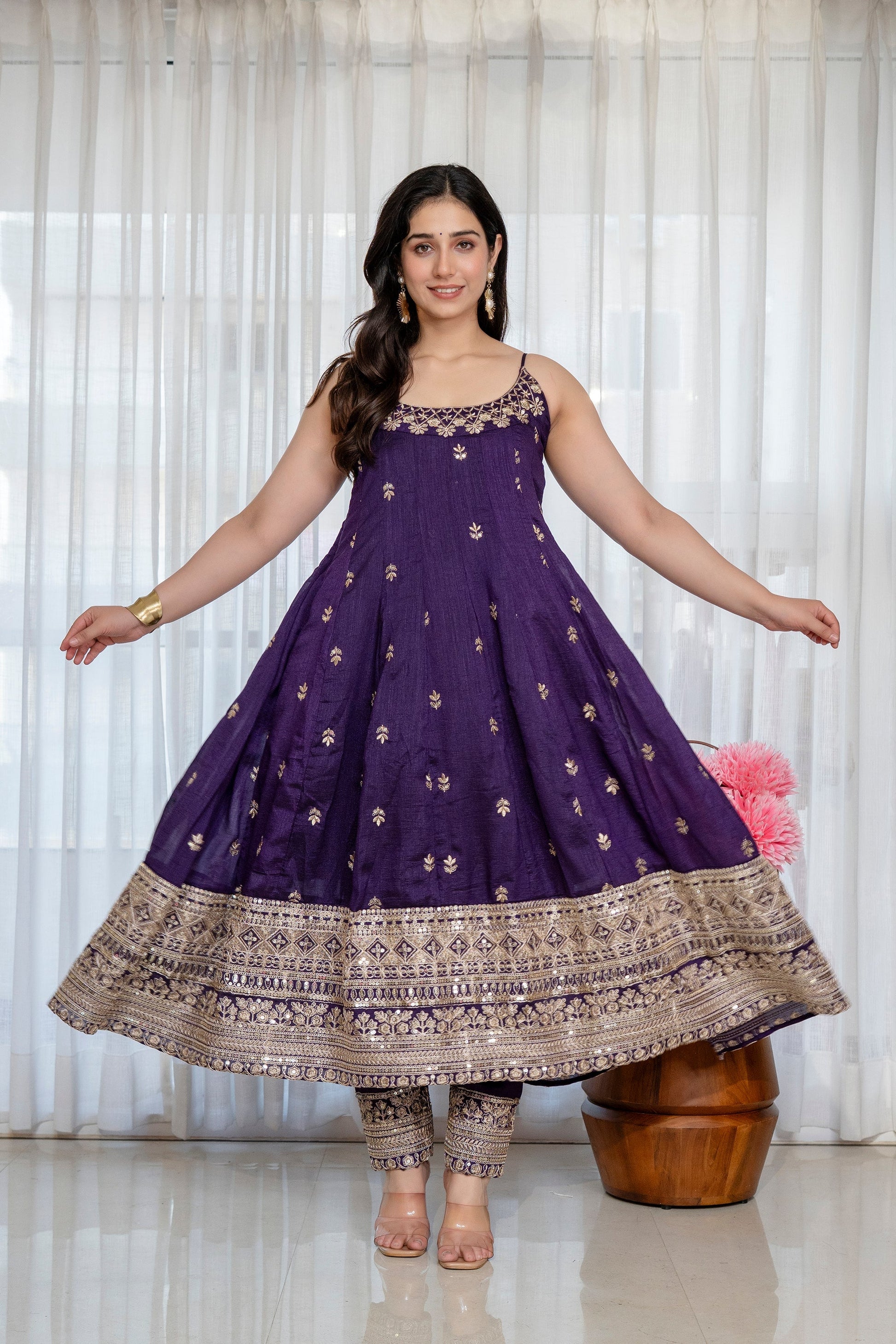 Yash Enterprise Purple Vichitra Silk Party Wear Embroidery Suit Set  Grab2Buy Yash Enterprise Grab2Buy