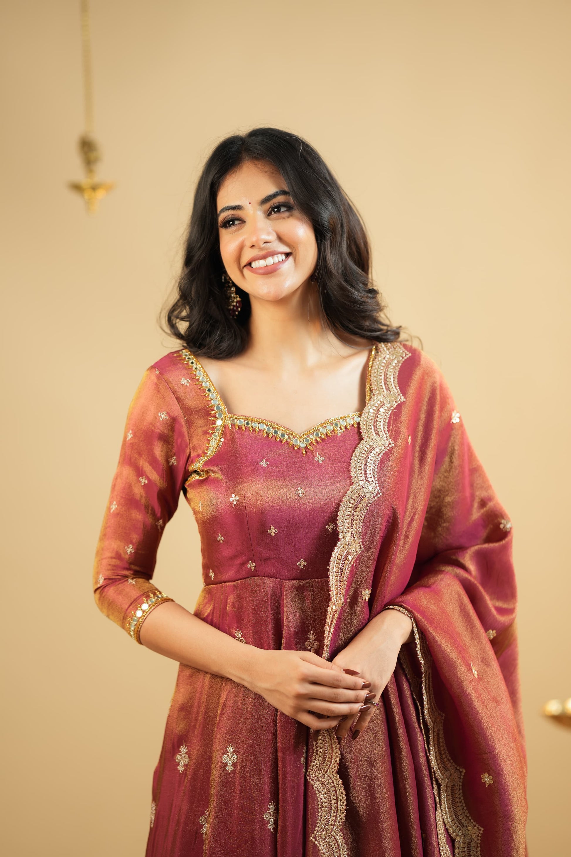 Yash Enterprise Light Orange Cosmo Silk Embroidery Suit Set  Grab2Buy Yash Enterprise Grab2Buy