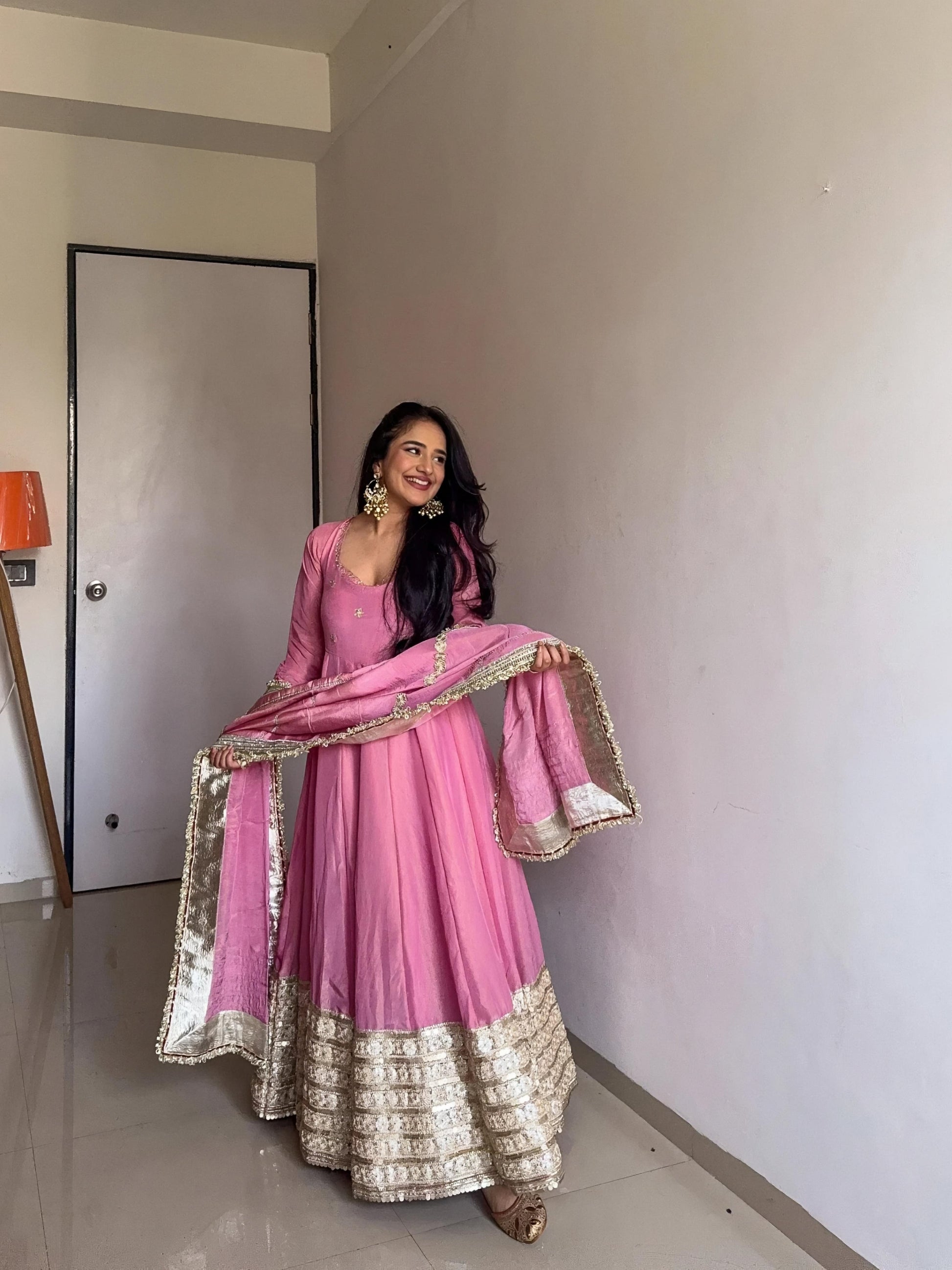 Yash Enterprise Pink Vichitra Silk Embroidery Suit Set  Grab2Buy Yash Enterprise Grab2Buy