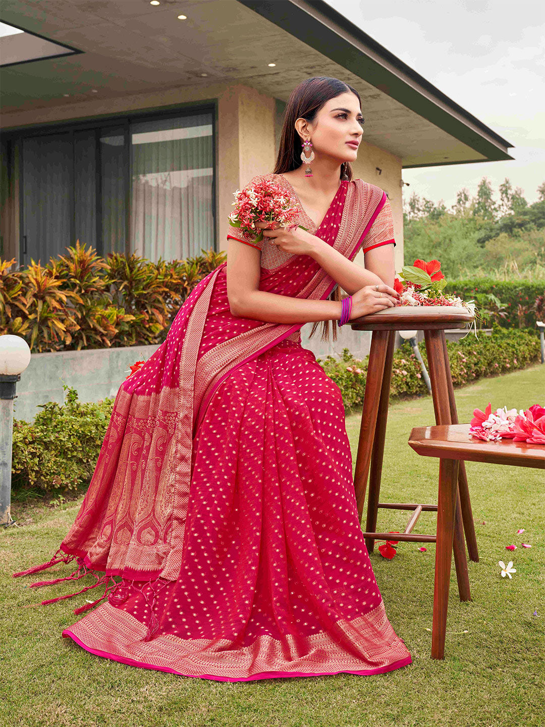 Tikhi Imli Woven Design Zari Art Silk Grab2Buy 