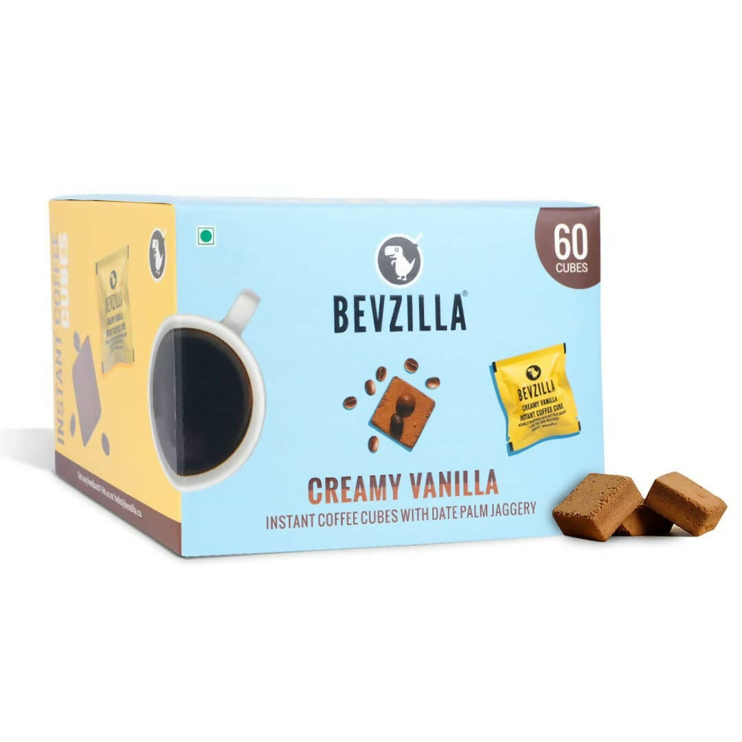 Bevzilla Instant Coffee Cubes Pack with Organic Date Palm Jaggery - Creamy Vanilla 
