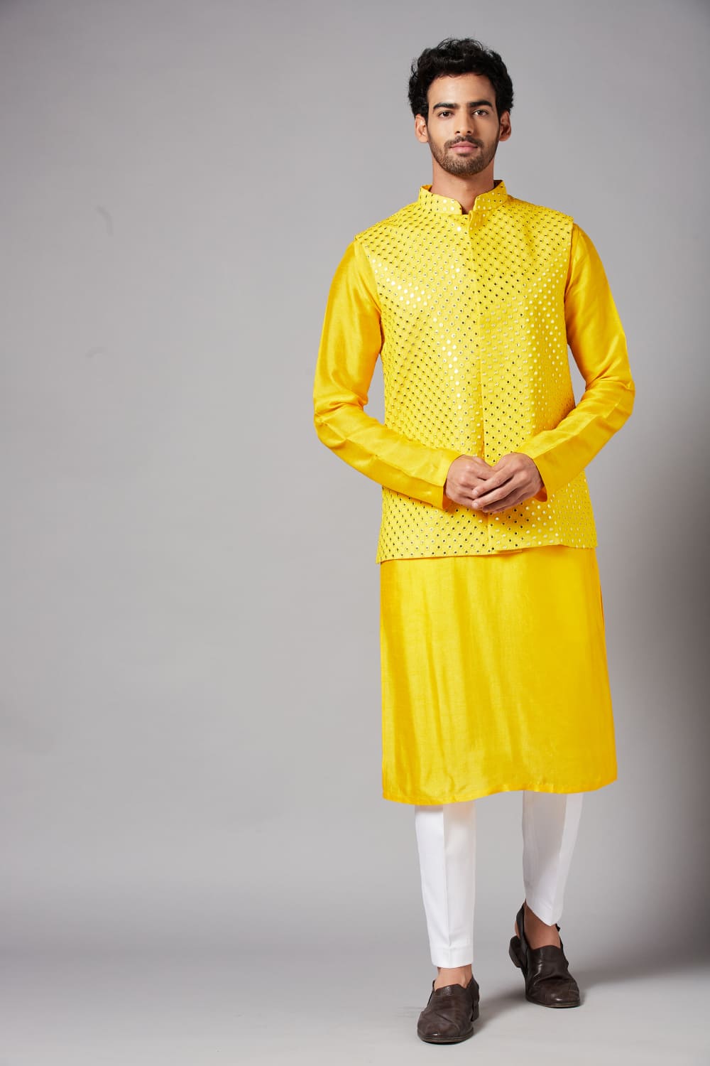 Yellot Designer Men's Nehru Jacket by Hilo Design  Grab2Buy Hilo Design Grab2Buy