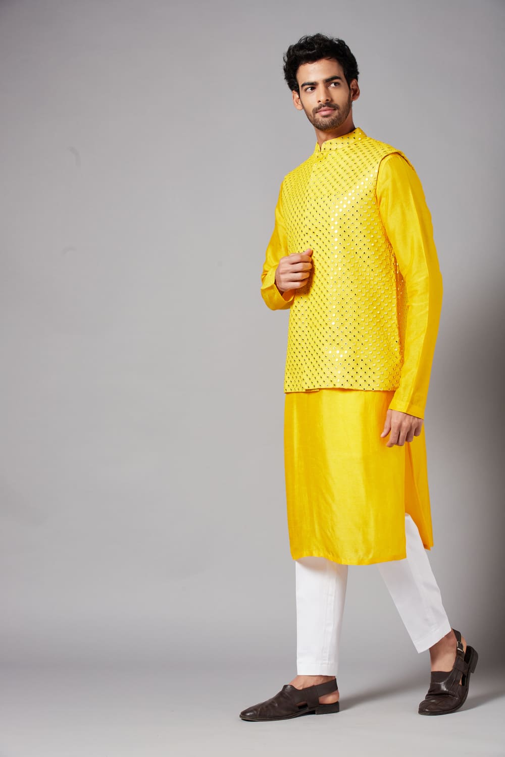 Yellot Designer Men's Nehru Jacket by Hilo Design  Grab2Buy Hilo Design Grab2Buy