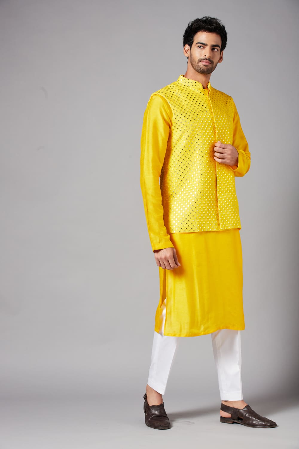 Yellot Designer Men's Nehru Jacket by Hilo Design  Grab2Buy Hilo Design Grab2Buy