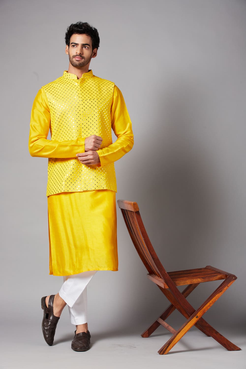 Yellot Designer Men's Nehru Jacket by Hilo Design  Grab2Buy Hilo Design Grab2Buy
