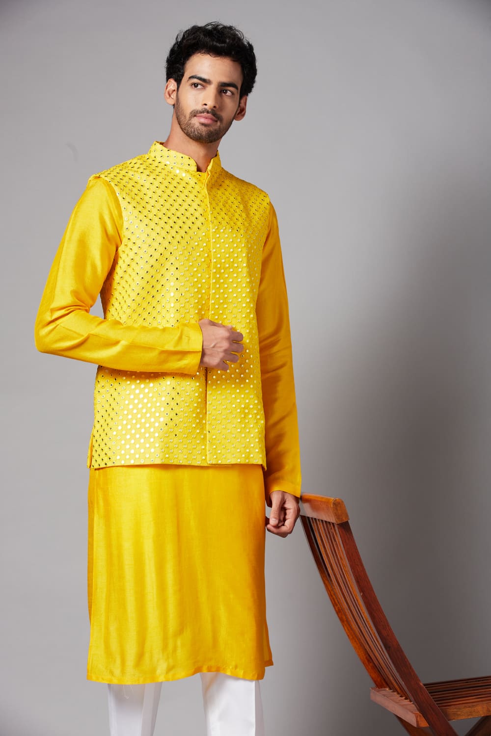 Yellot Designer Men's Nehru Jacket by Hilo Design  Grab2Buy Hilo Design Grab2Buy
