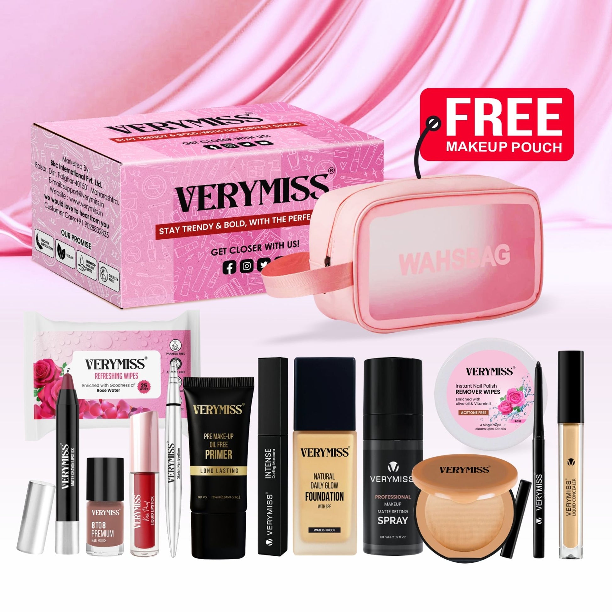 VERYMISS Ultimate Makeup Combo - 3 + Free Makeup Pouch  Grab2Buy VERYMISS Grab2Buy