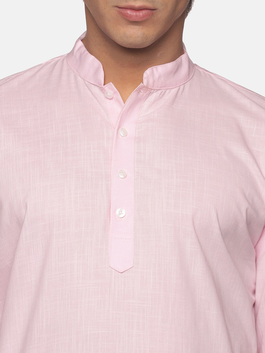 Sethukrishna Men Pink Pure Cotton Kurta with Pyjamas