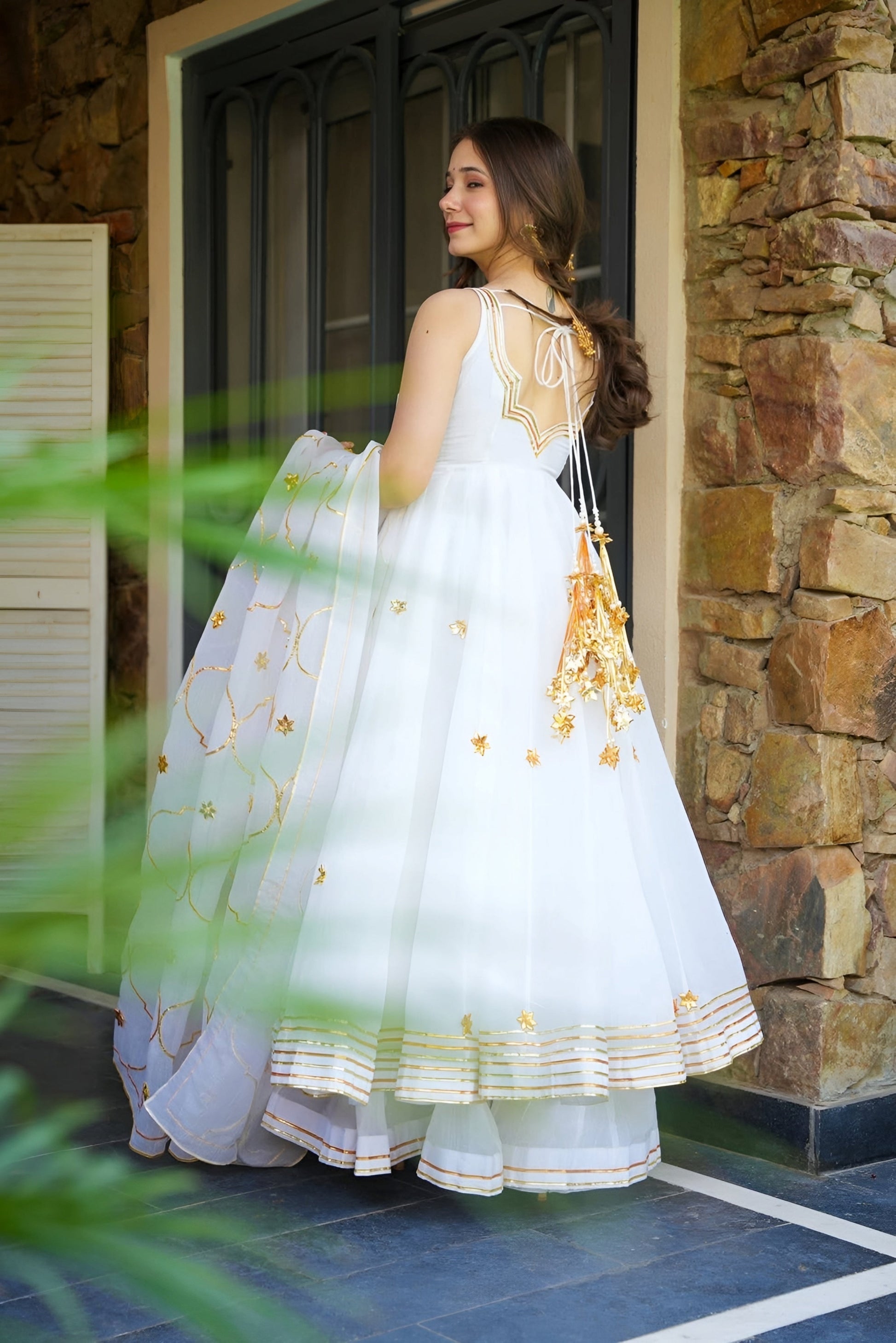 Yash Enterprise White Faux Georgette Party Wear Embroidery Suit Set  Grab2Buy Yash Enterprise Grab2Buy