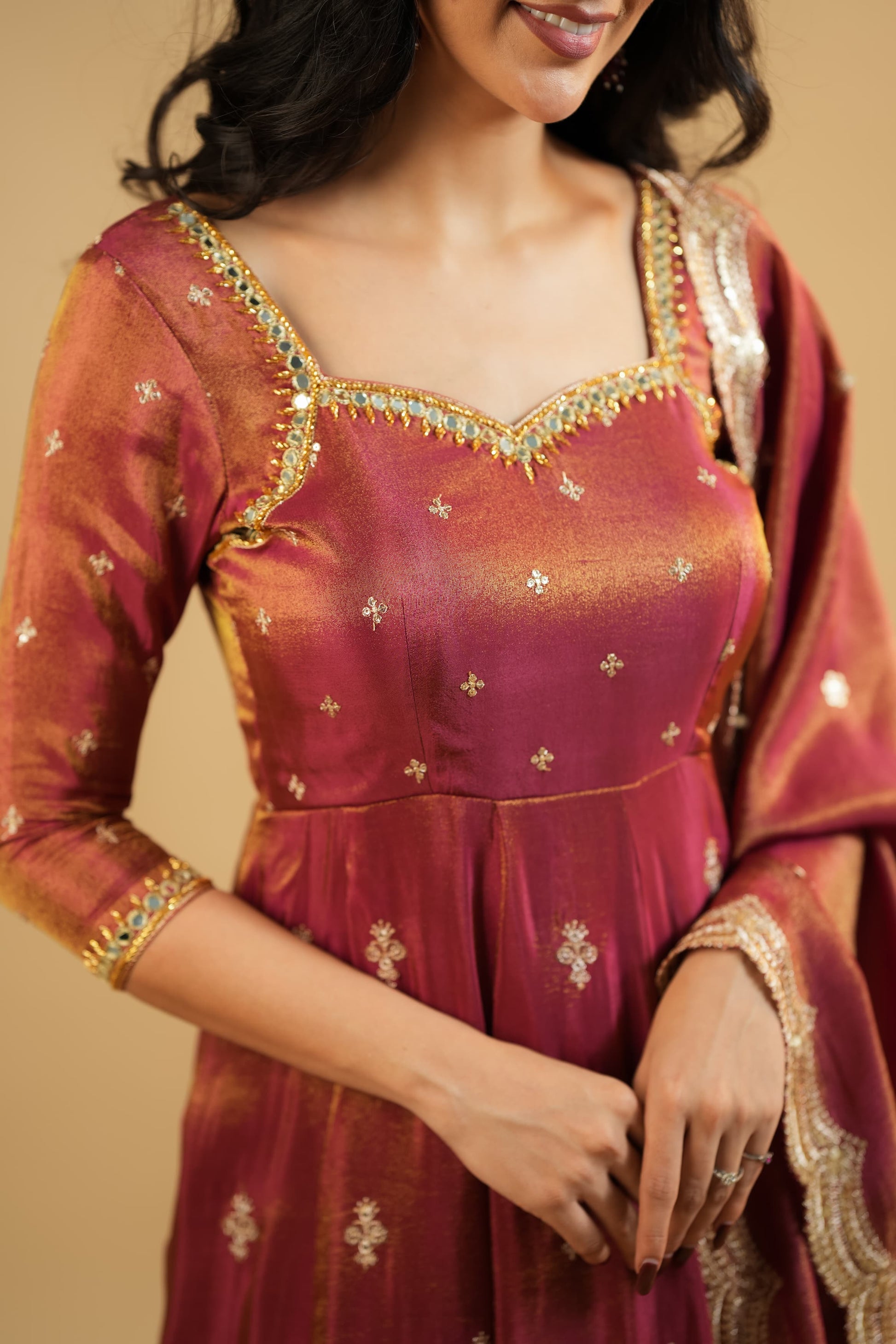 Yash Enterprise Light Orange Cosmo Silk Embroidery Suit Set  Grab2Buy Yash Enterprise Grab2Buy
